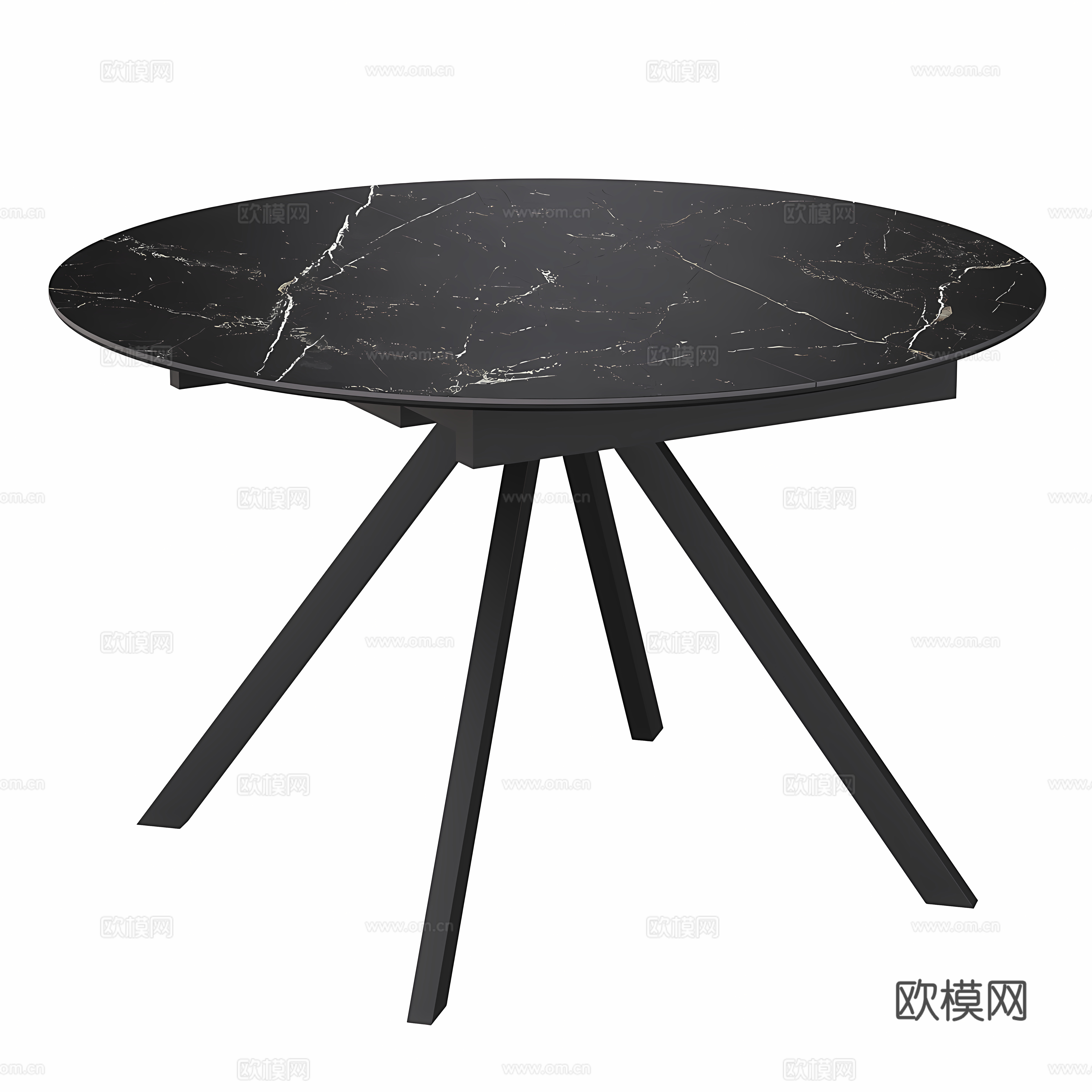 Modern rock slab folding dining table 3d model