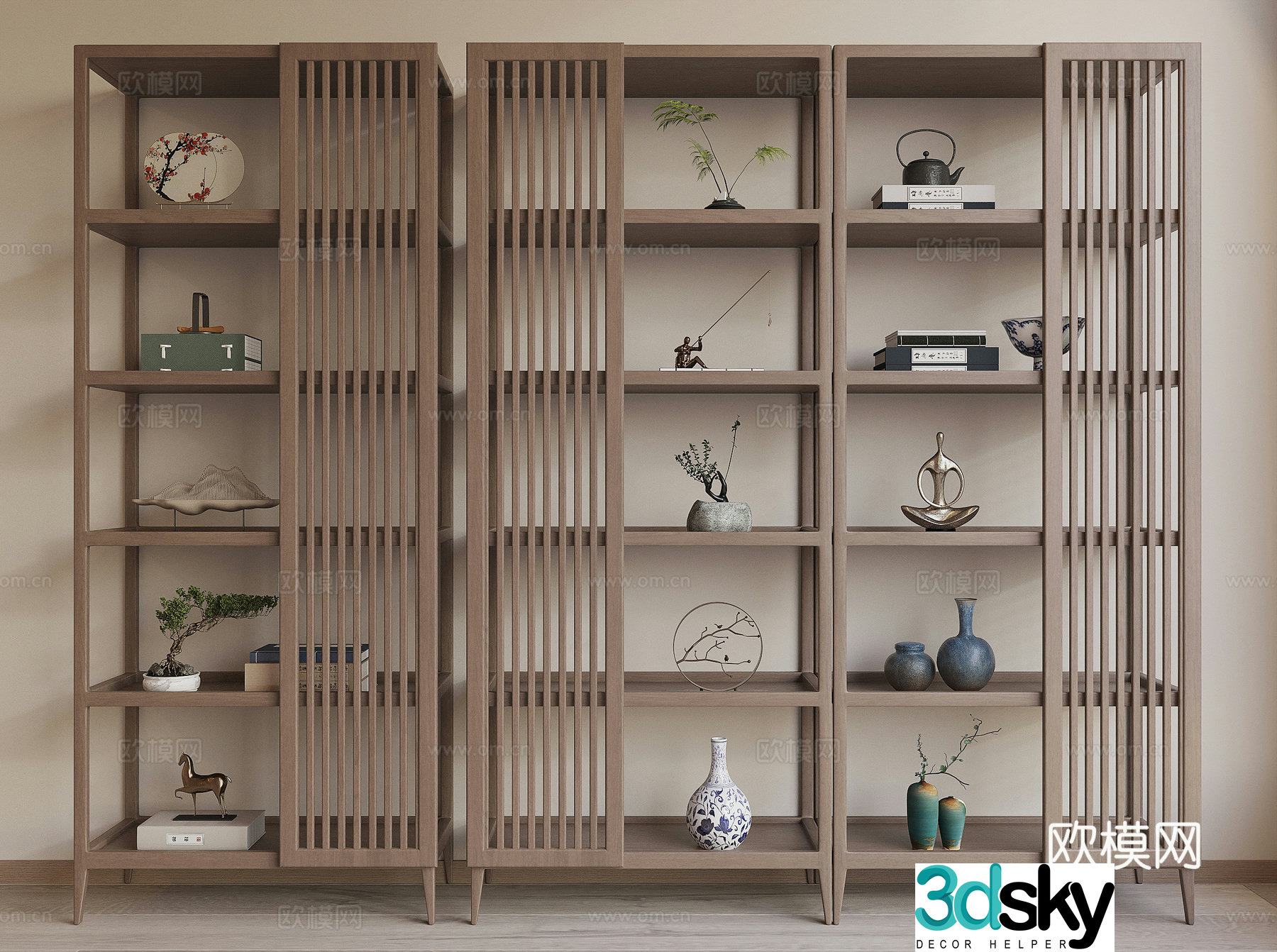 New Chinese style 3D model of Bo Gu shelf