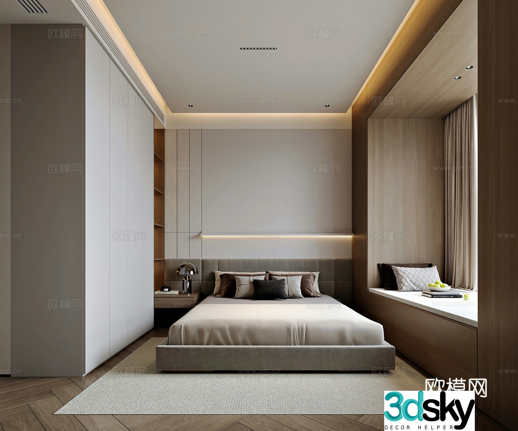 Modern style home bedroom 3d model