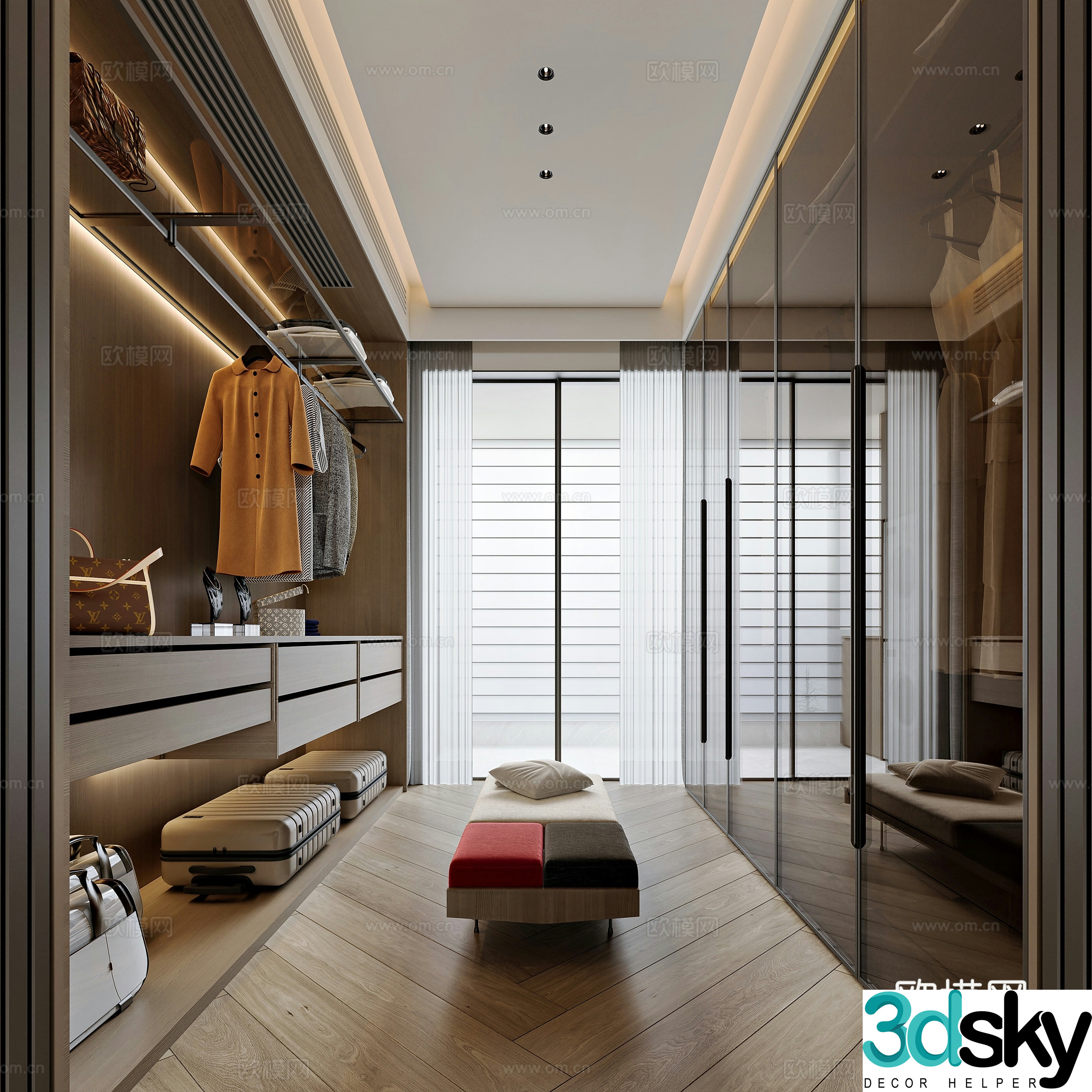 Modern style home cloakroom 3d model