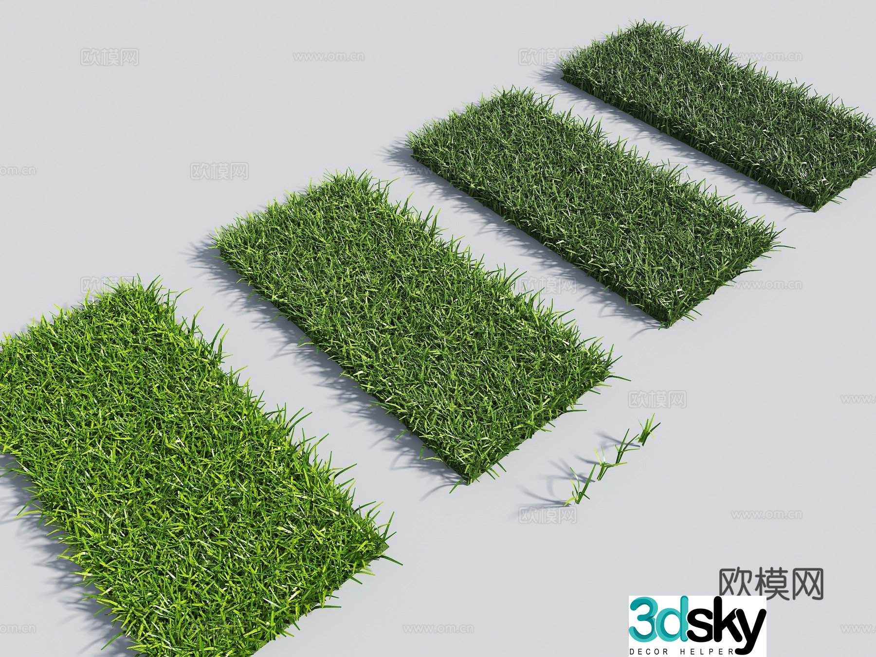 Modern lawn meadow weed weed plants vegetation 3d model