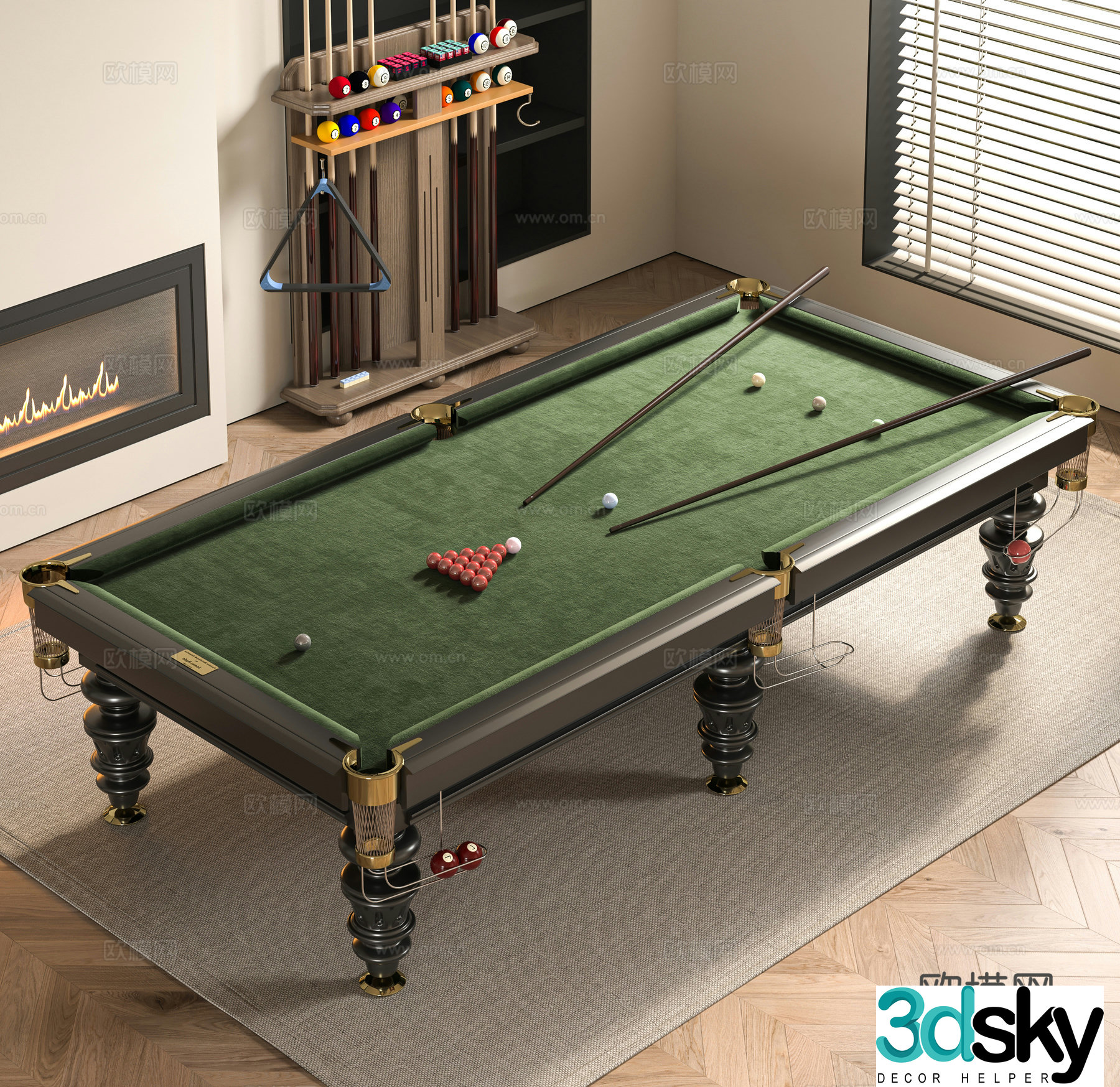 Modern billiard table 3d model