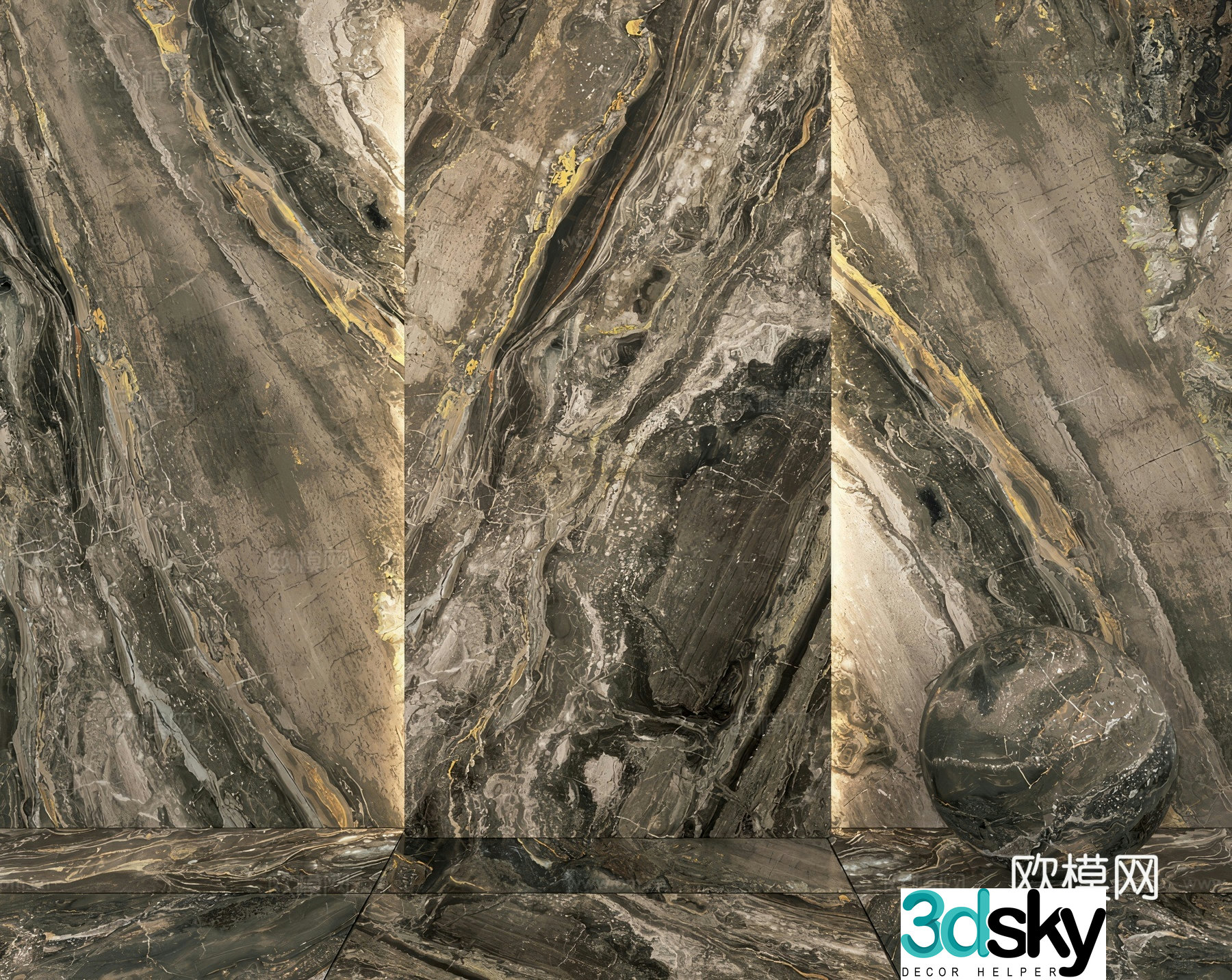 Modern stone marble luxury stone slab 3d model