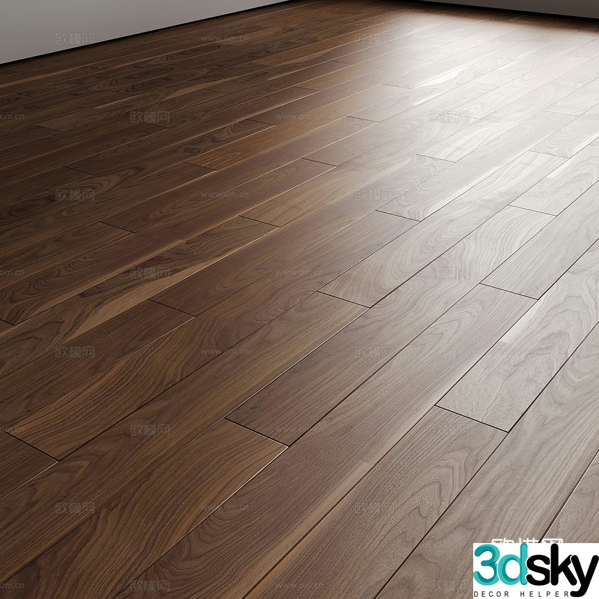 New Chinese wooden floor material 3D model