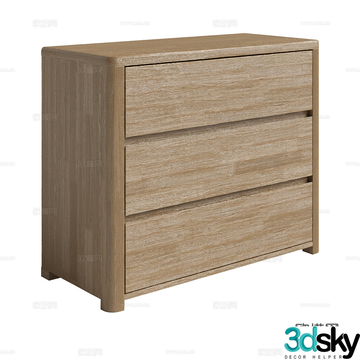 Nordic simple decorative cabinet side cabinet wooden side cabinet 3D model