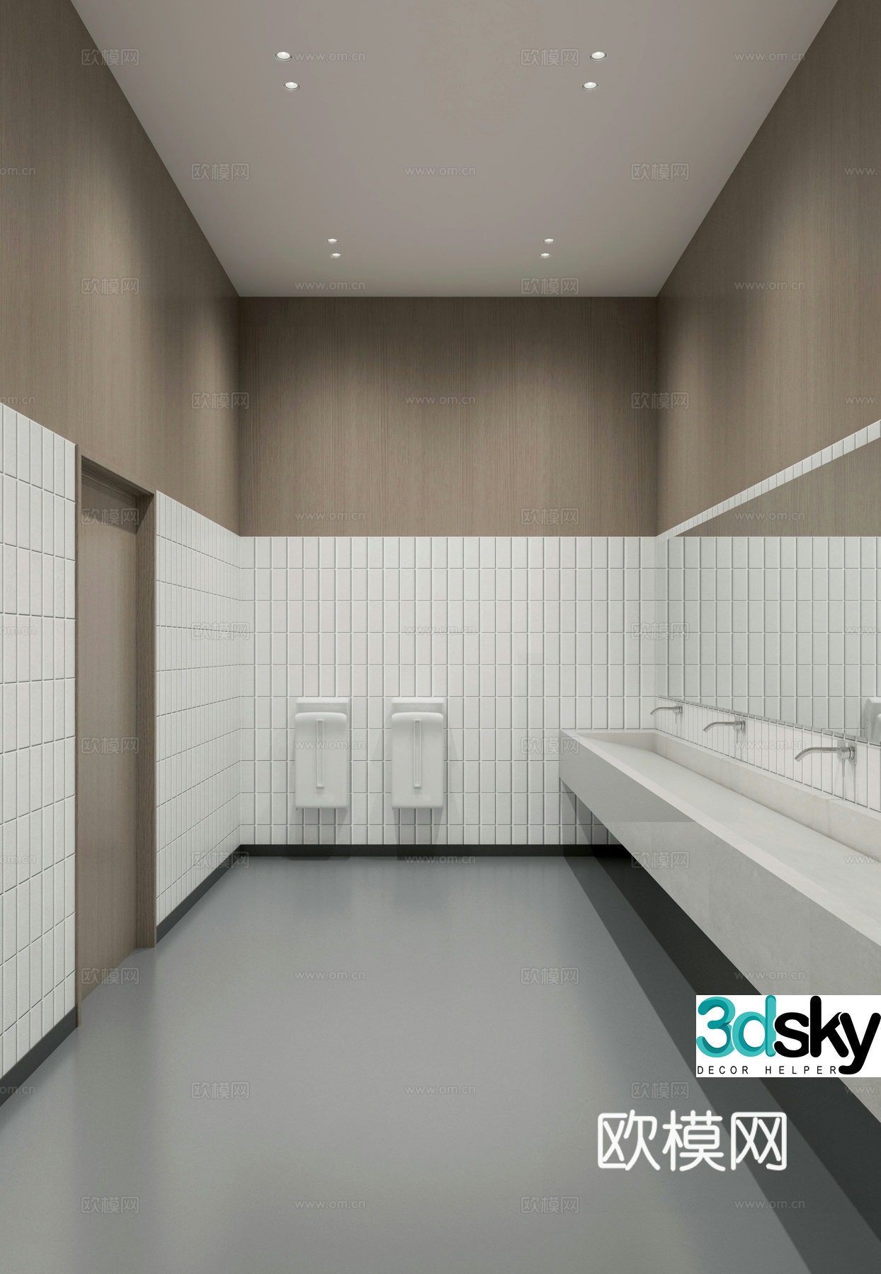 Modern public bathroom mobile phone drying 3d model