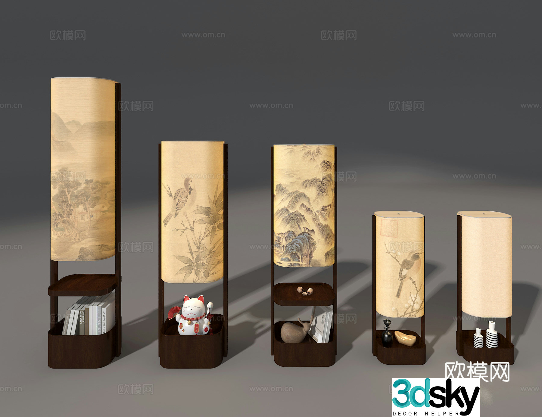 Japanese floor lamp 3d model