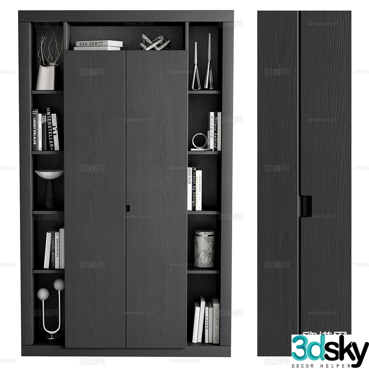 Modern Italian minimalist Rimini bookcase 3D model
