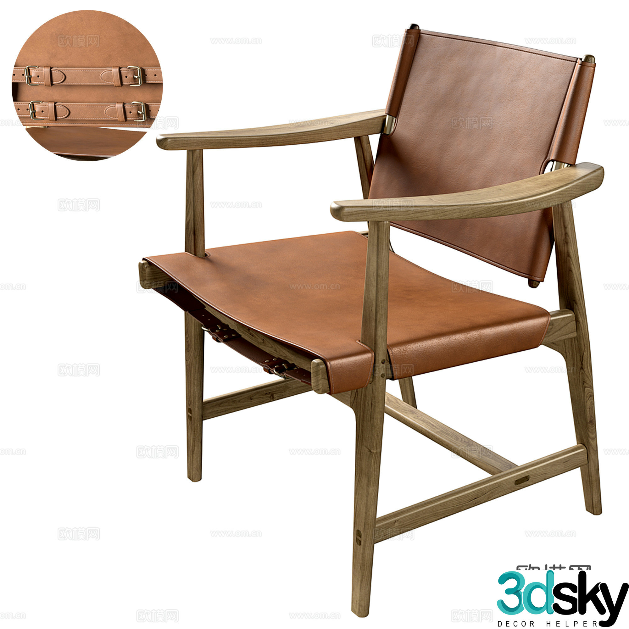 Leather leisure chair Armchair Single chair 2014CR3d model