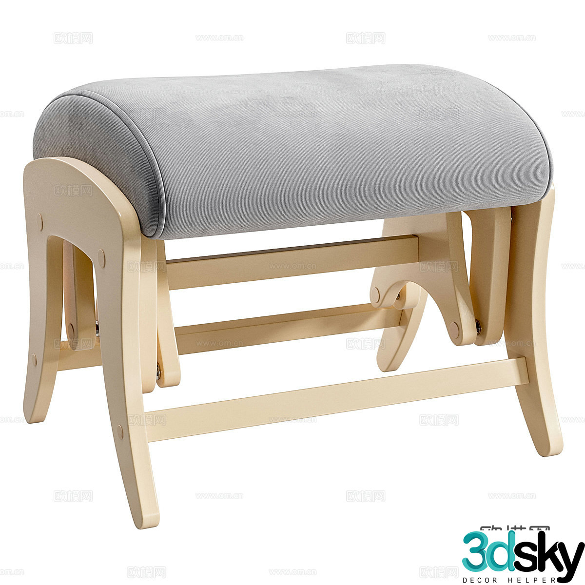 New Chinese Milli Uni footstool 3D model