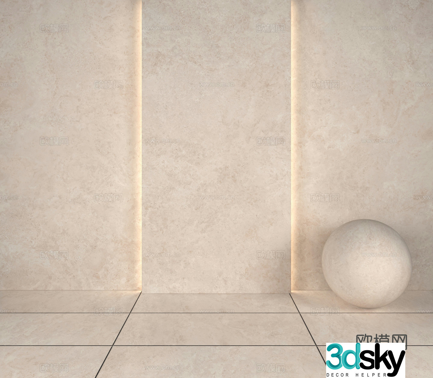 Large slab bricks rock slab bricks 3D model