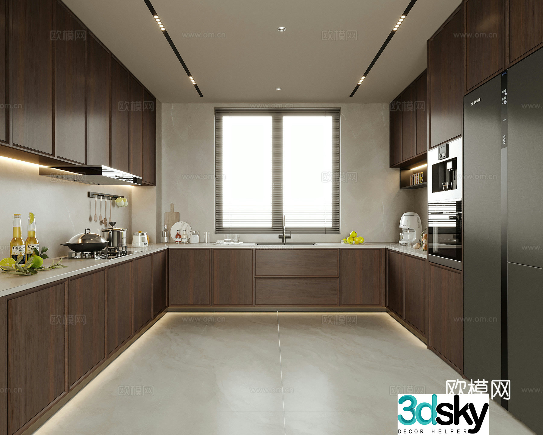 New Chinese style kitchen cabinet 3d model