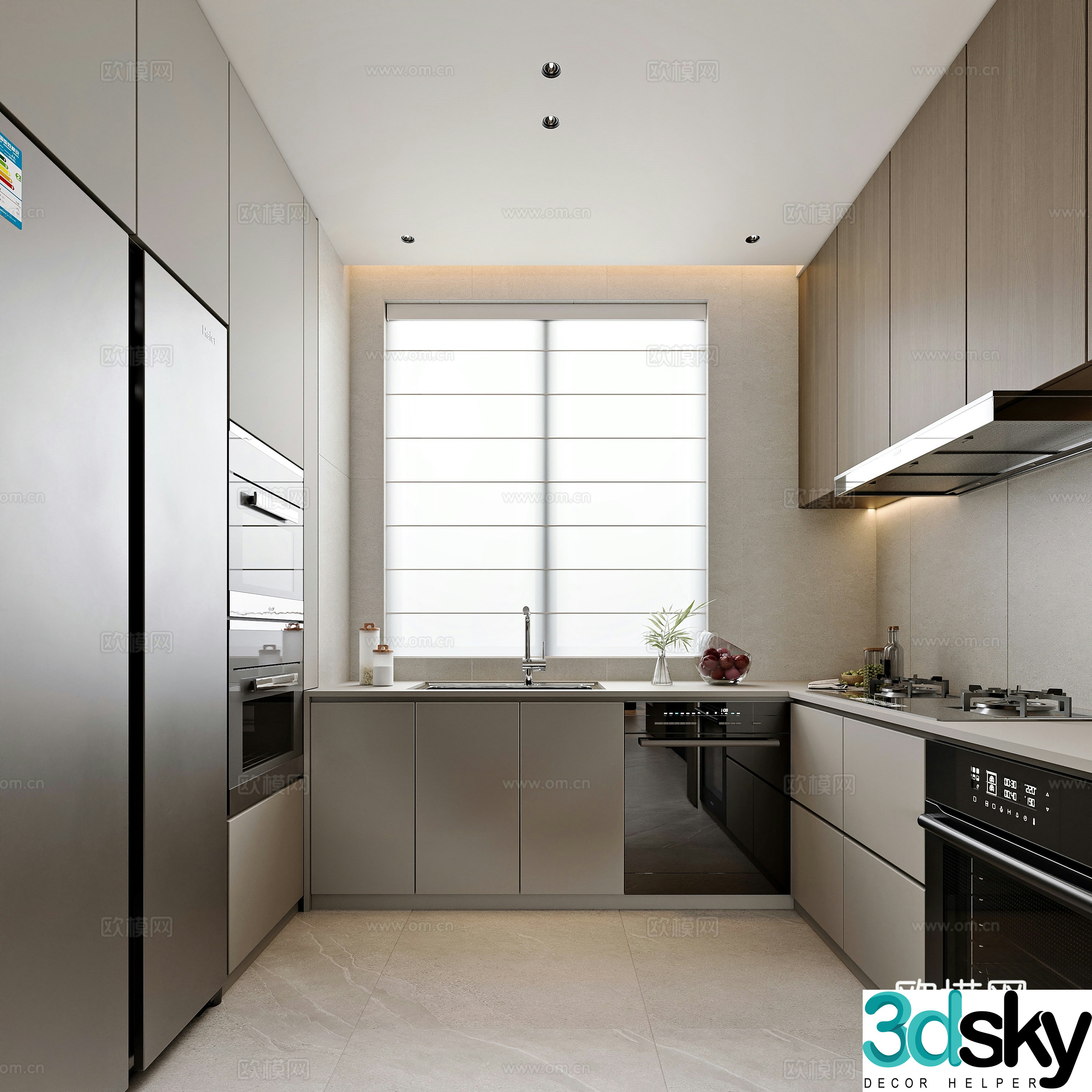 Modern style home kitchen 3d model