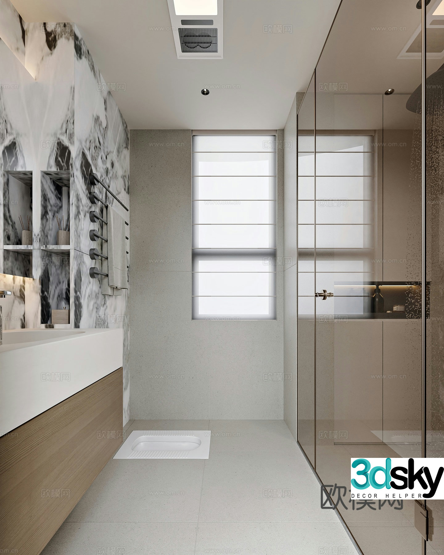 Modern style home bathroom 3d model