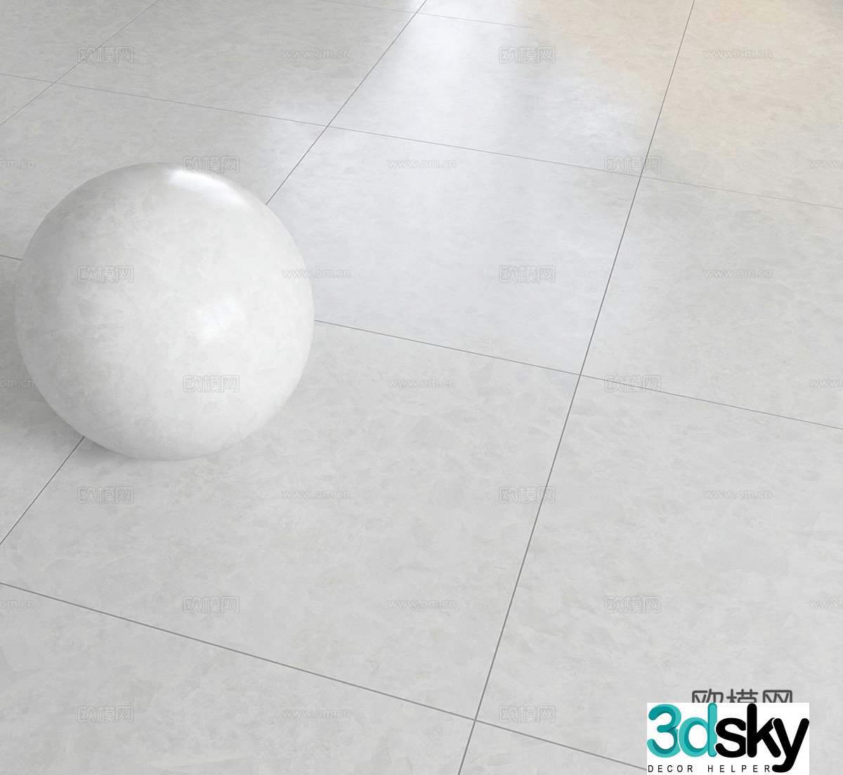 White wall tiles 3d model