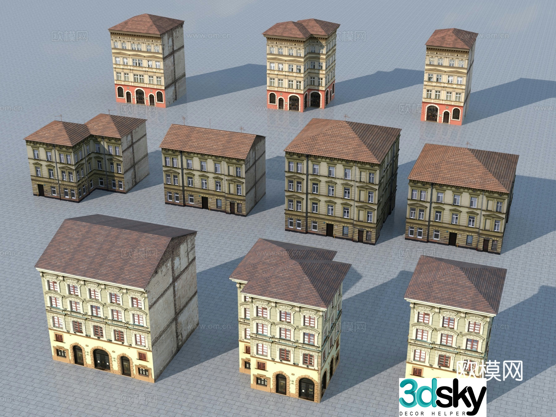 European-style building 3D model