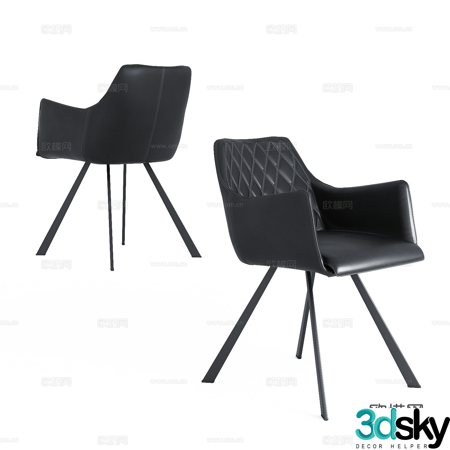 Modern Italian leather chair 3d model