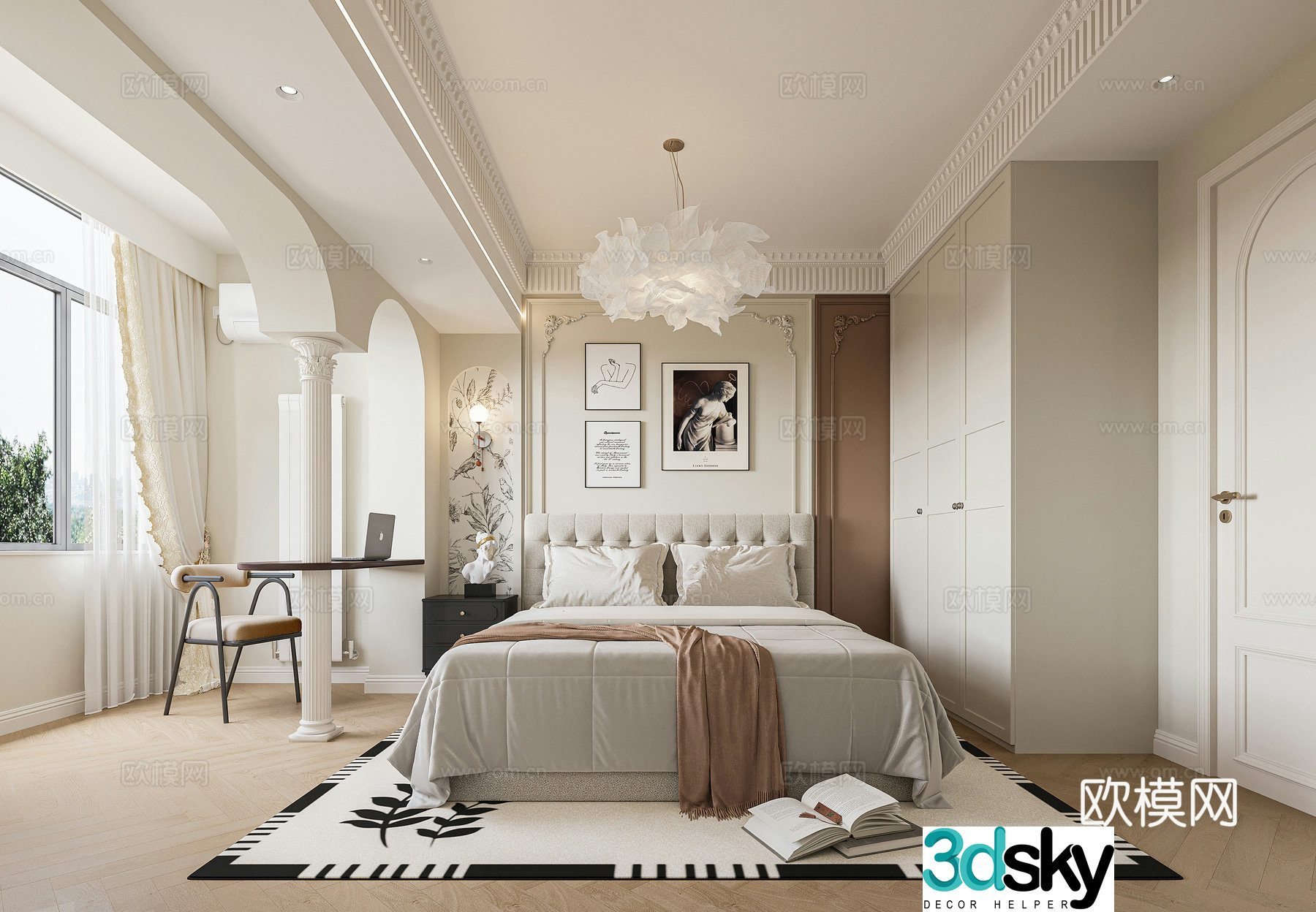 French bedroom 3d model