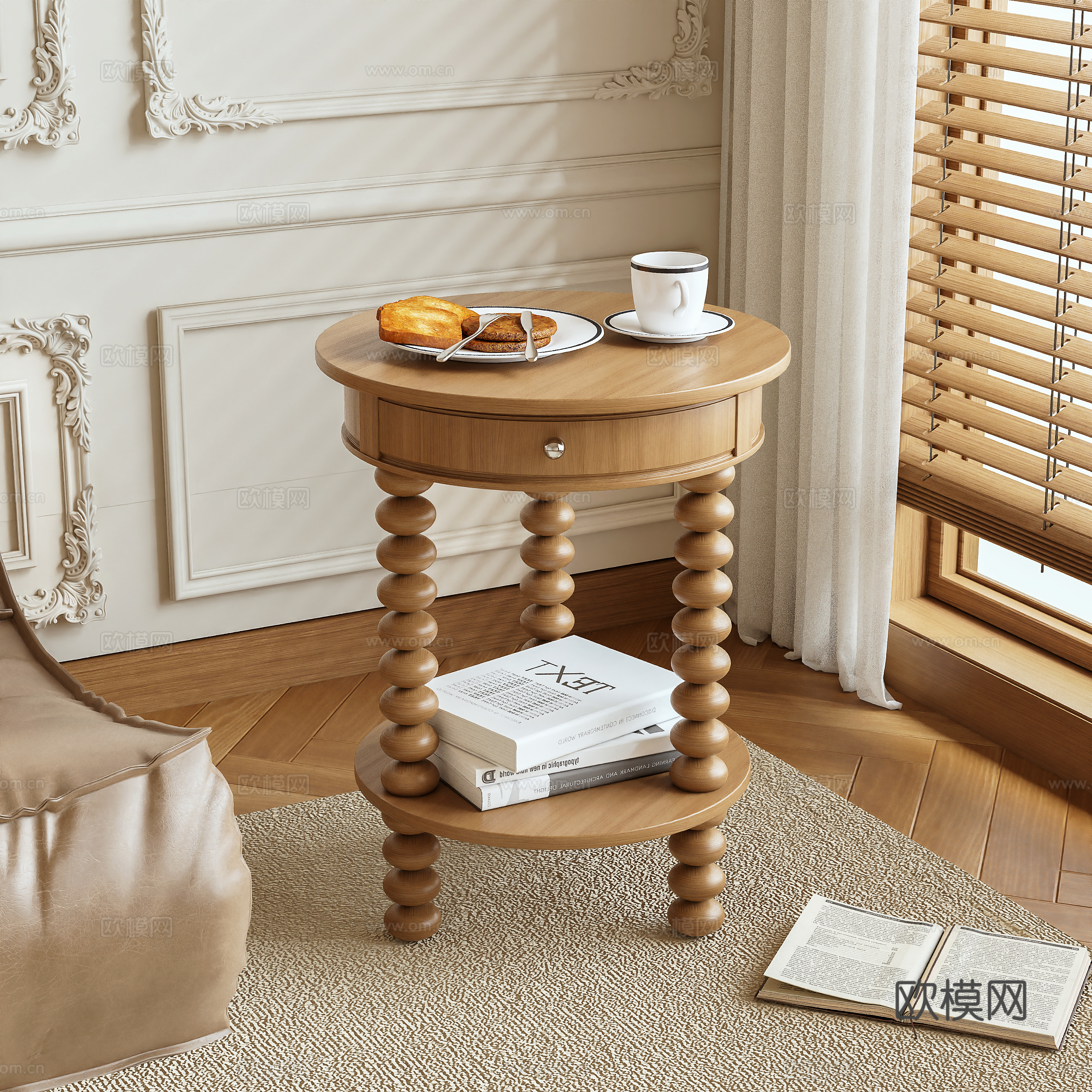 Retro side table 3d model