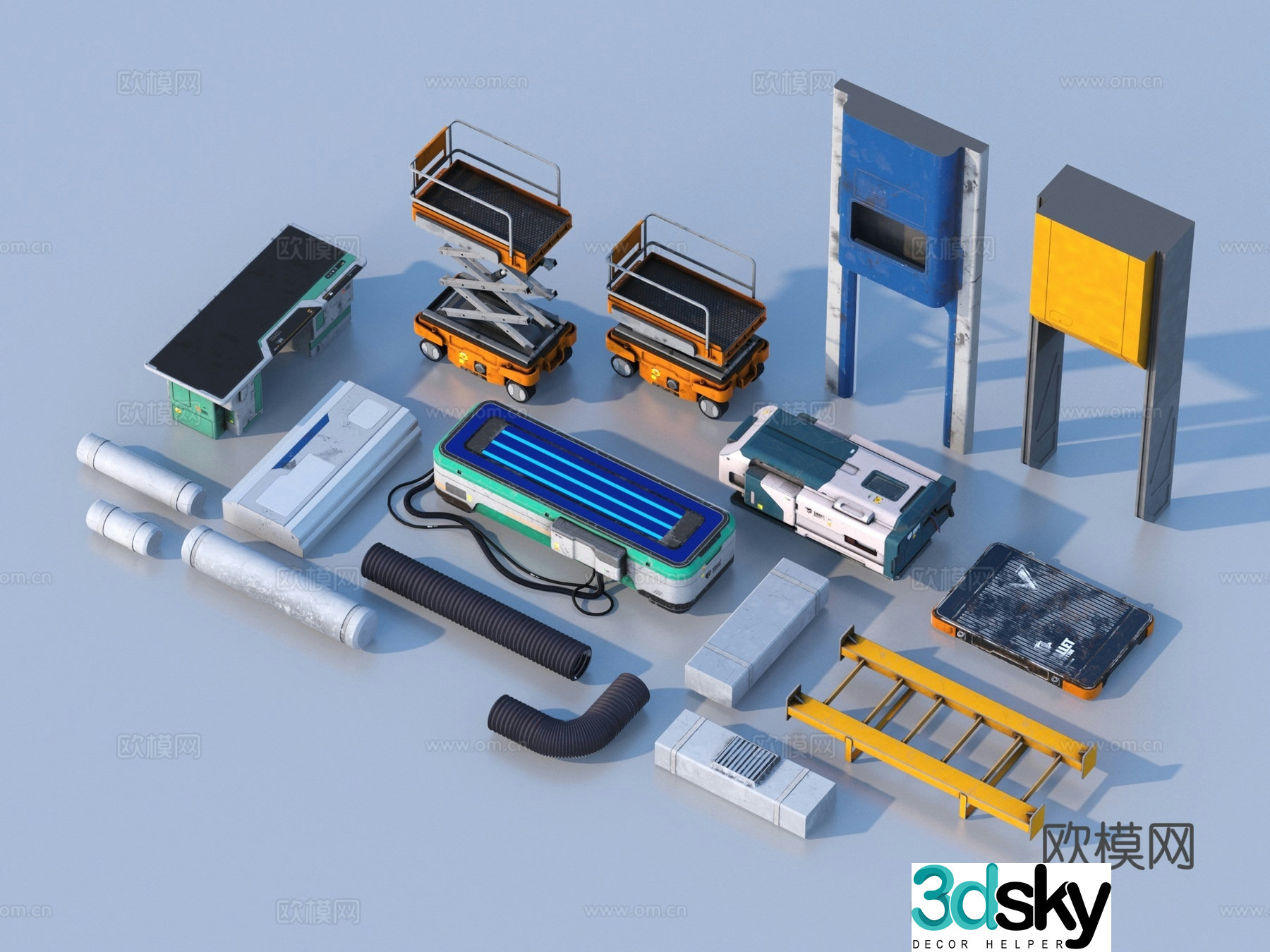Hardware mechanical parts cabin components 3D model