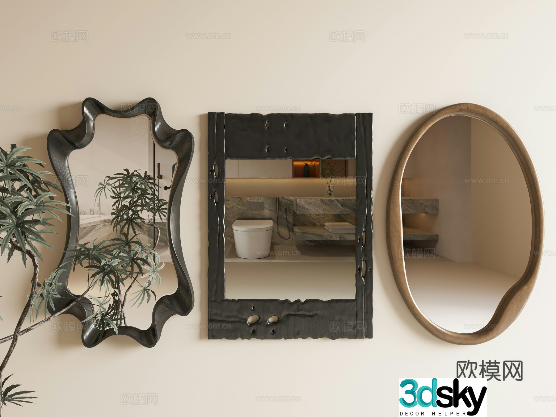 Middle Ages wasabi mirror Middle Ages wasabi goose mirror Middle Ages wasabi mirror Bathroom mirror 3D model