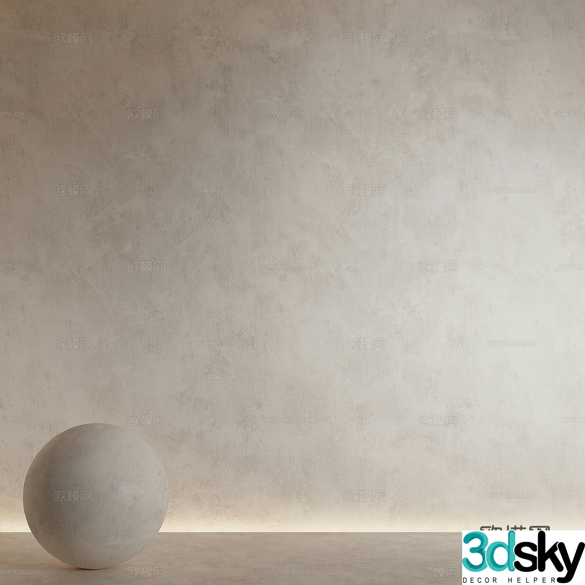 Modern micro-cement wall 3d model