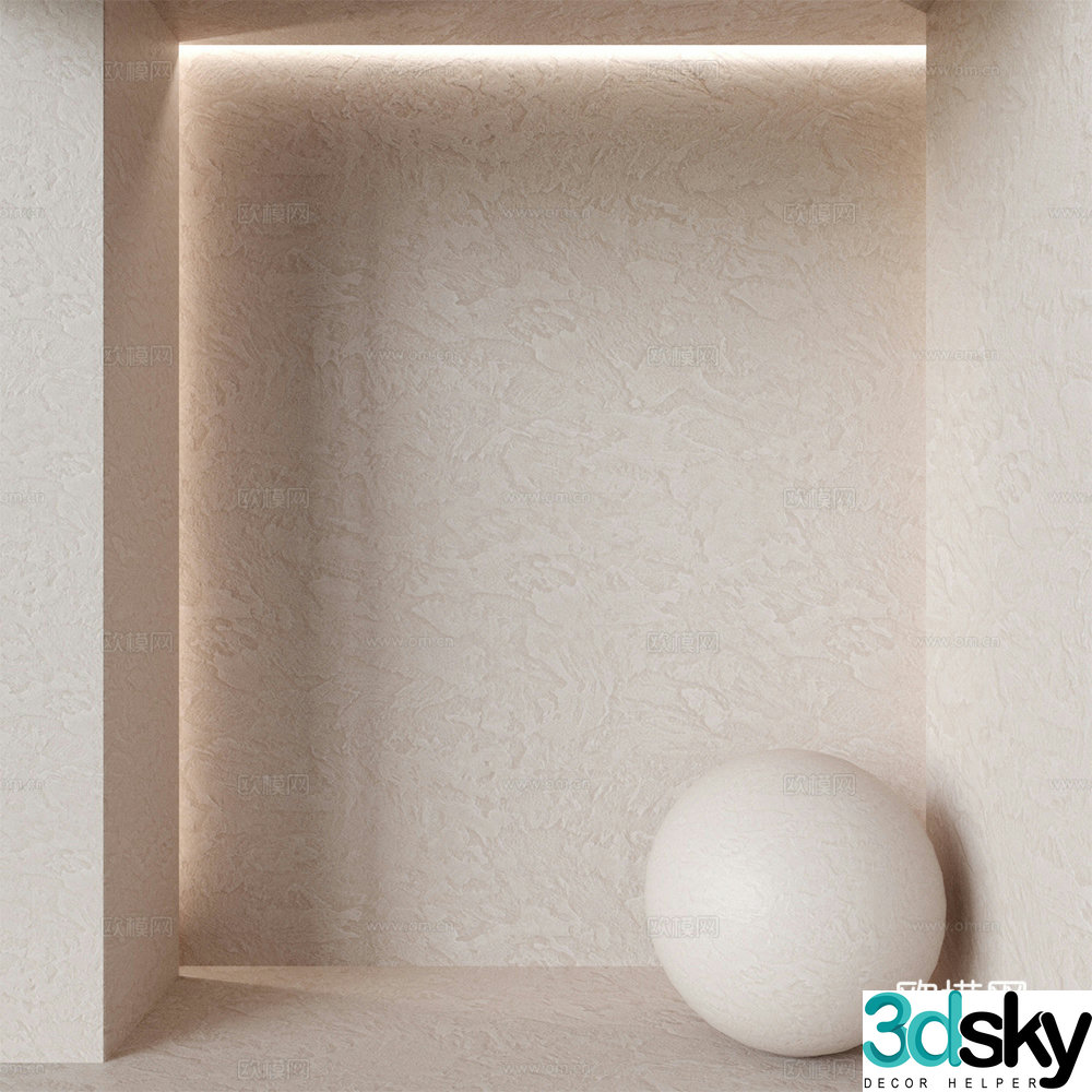Modern micro cement wall coating 3d model