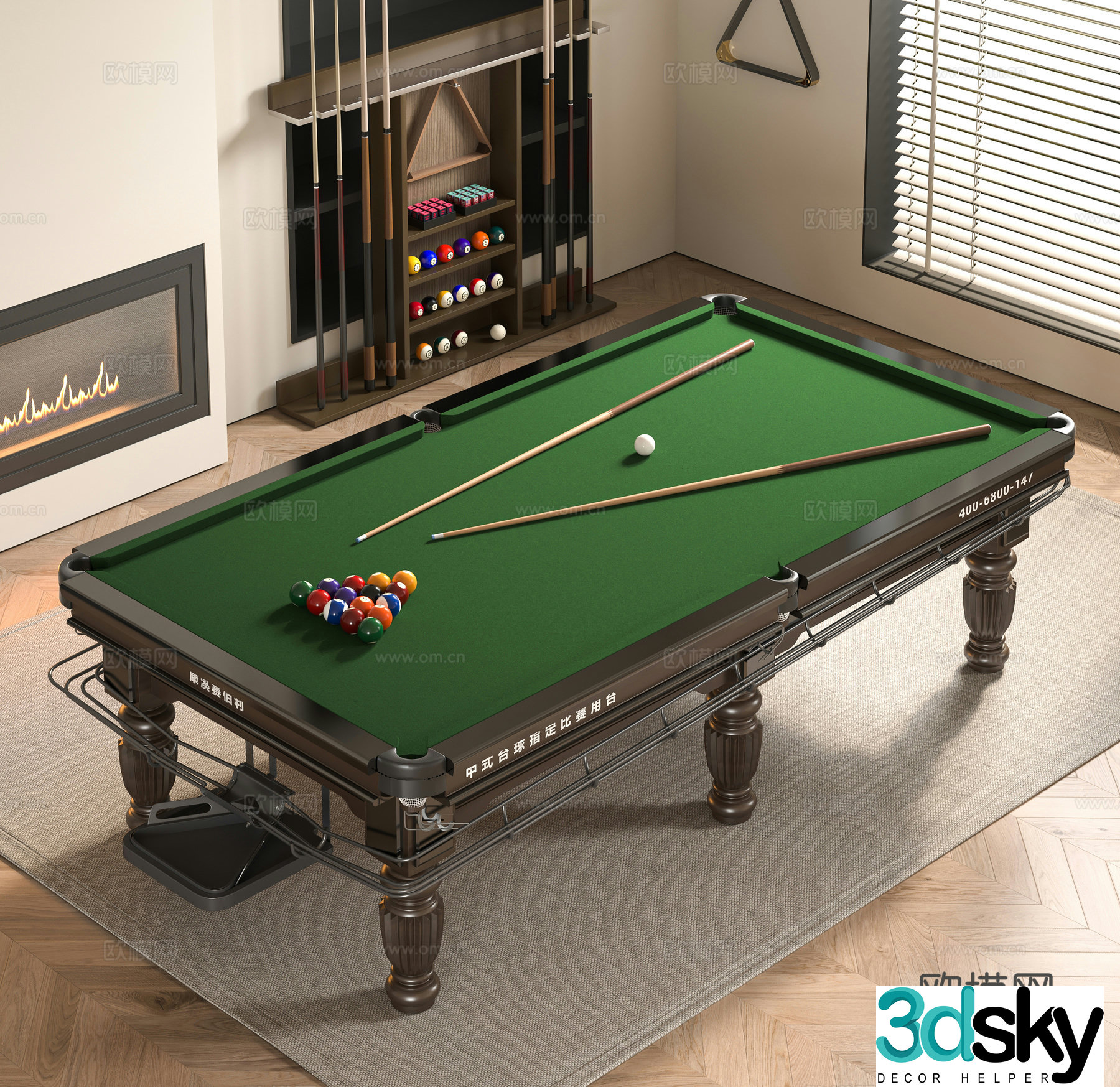 Modern billiard table 3d model