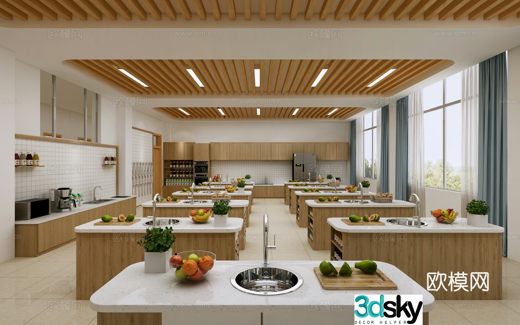 School cooking classroom labor classroom 3d model