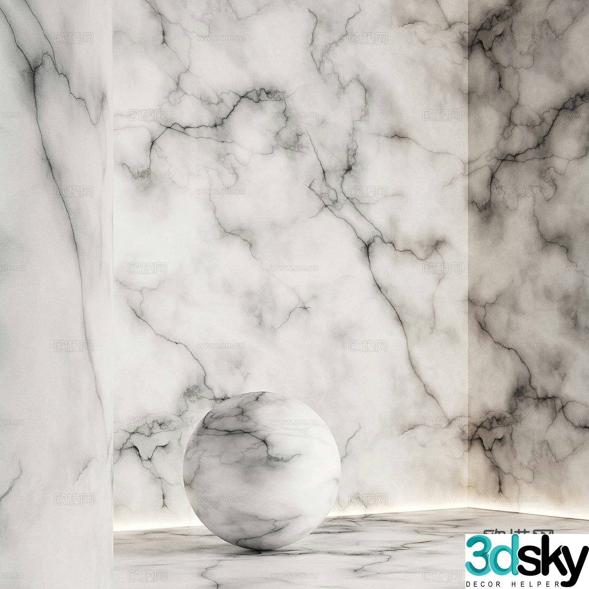 Modern stone marble stone slab marble wall 3d model