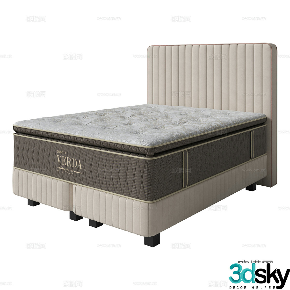 Modern simple double bed Double bed Simple bed Bedroom bed Pillow mattress 3d model
