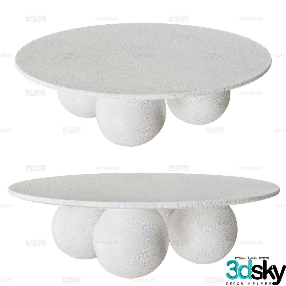 Wavia circular coffee table 3D model