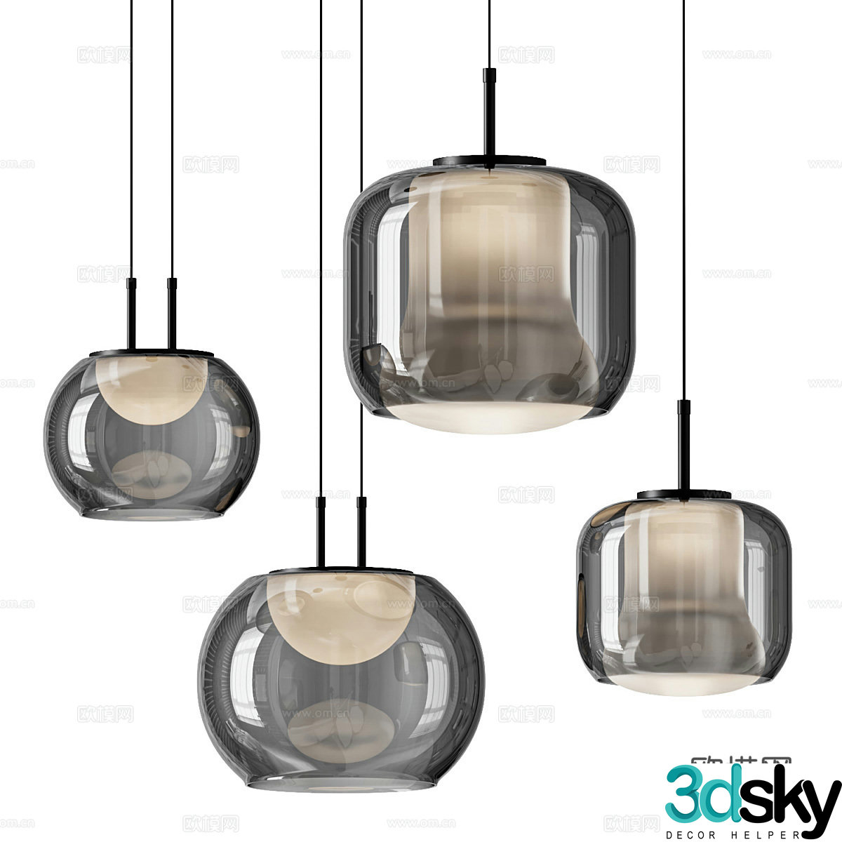 Modern Italian minimalist Hanseric decorative chandelier 3d model