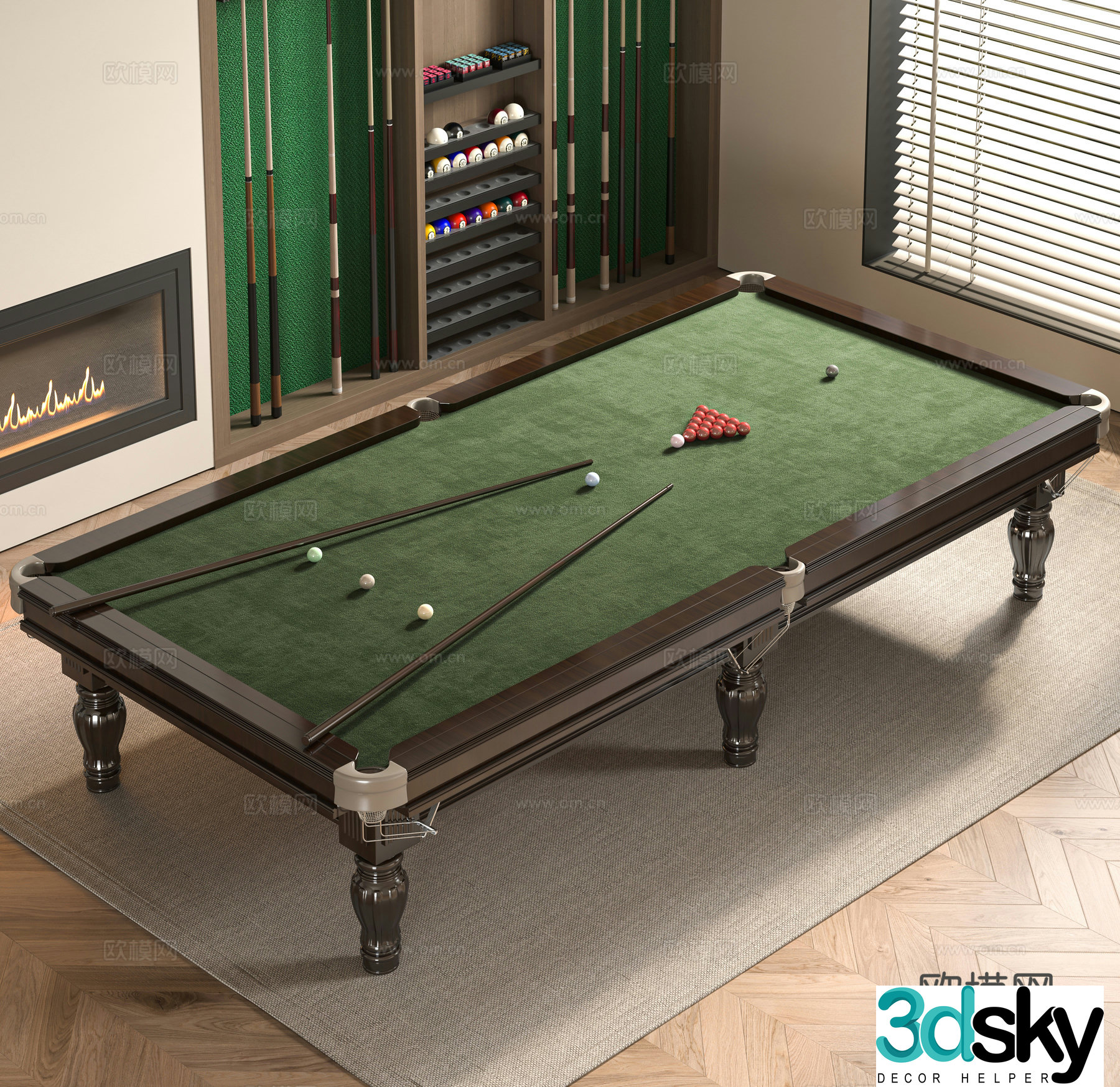 Modern billiard table 3d model