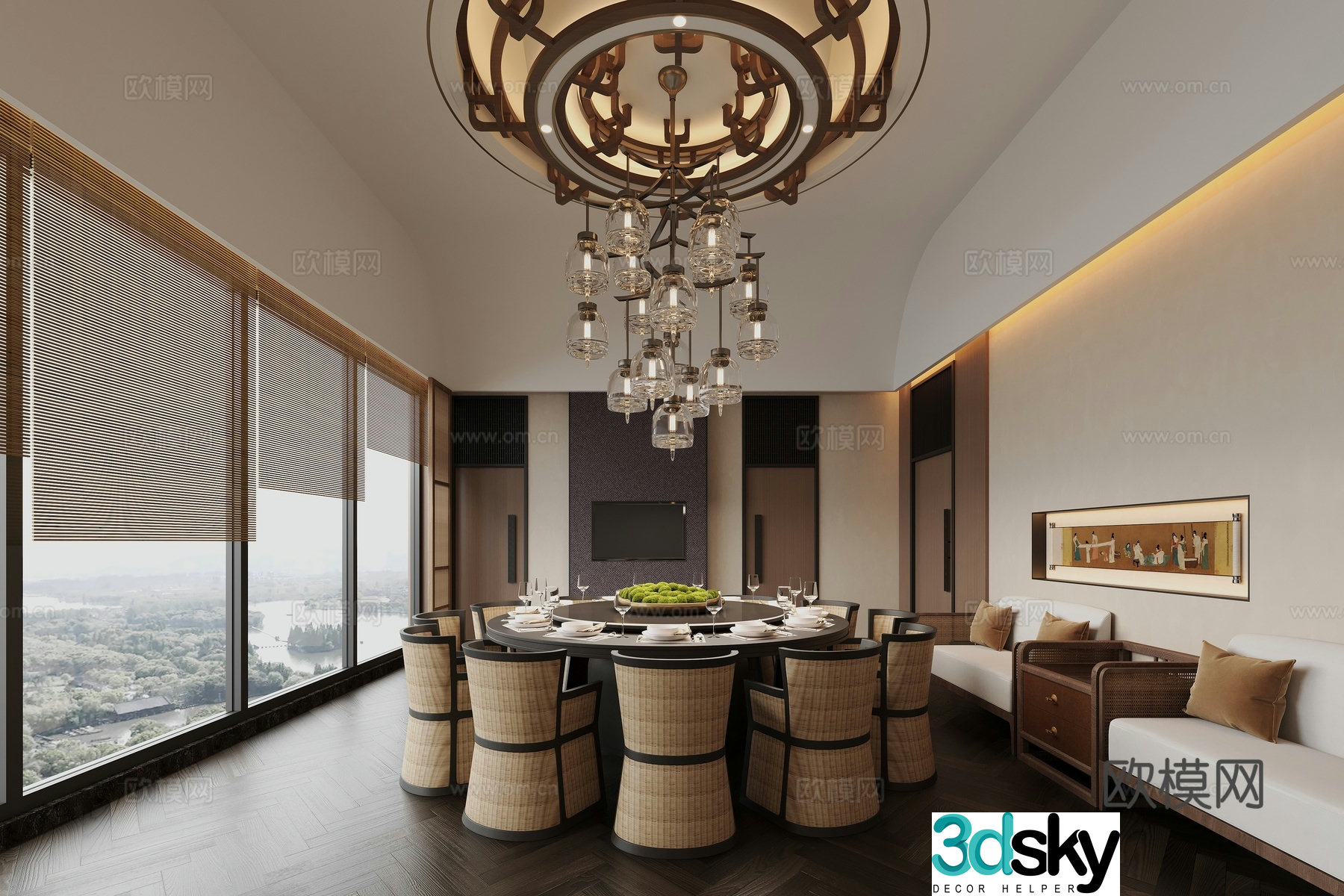 New Chinese restaurant private room 3D model