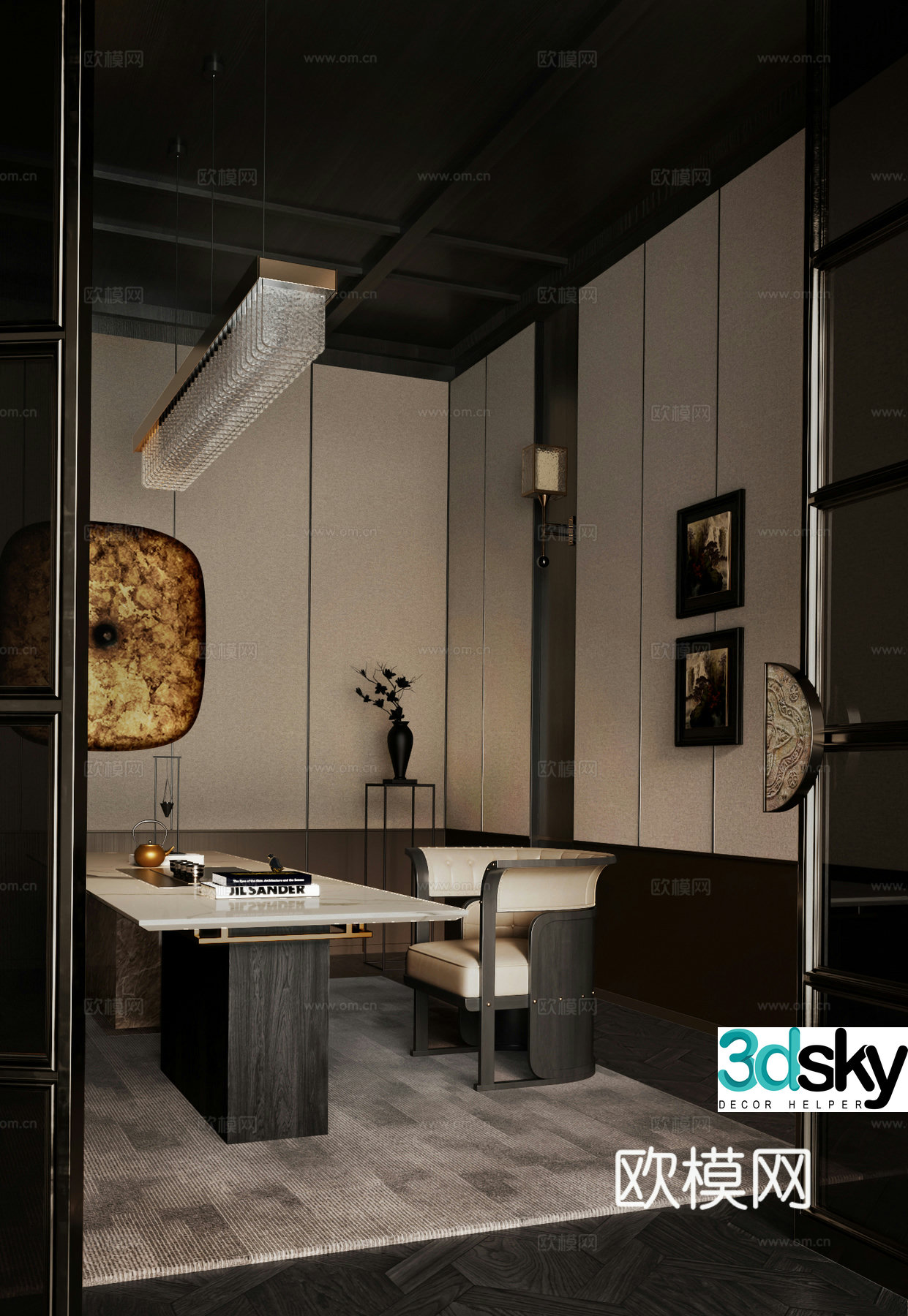 New Chinese tea room 3D model