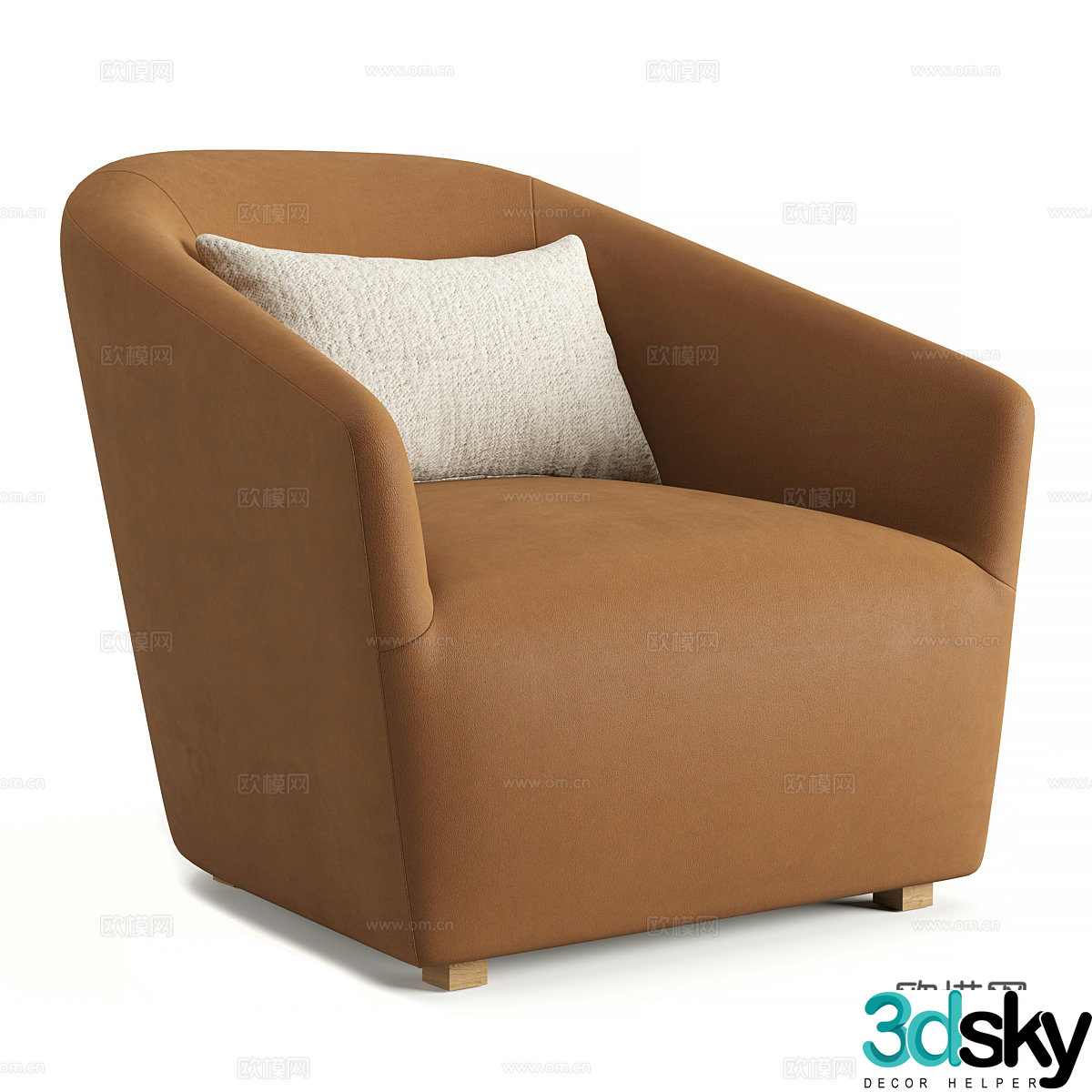 Modern Italian RH DELLA leather chair 3d model