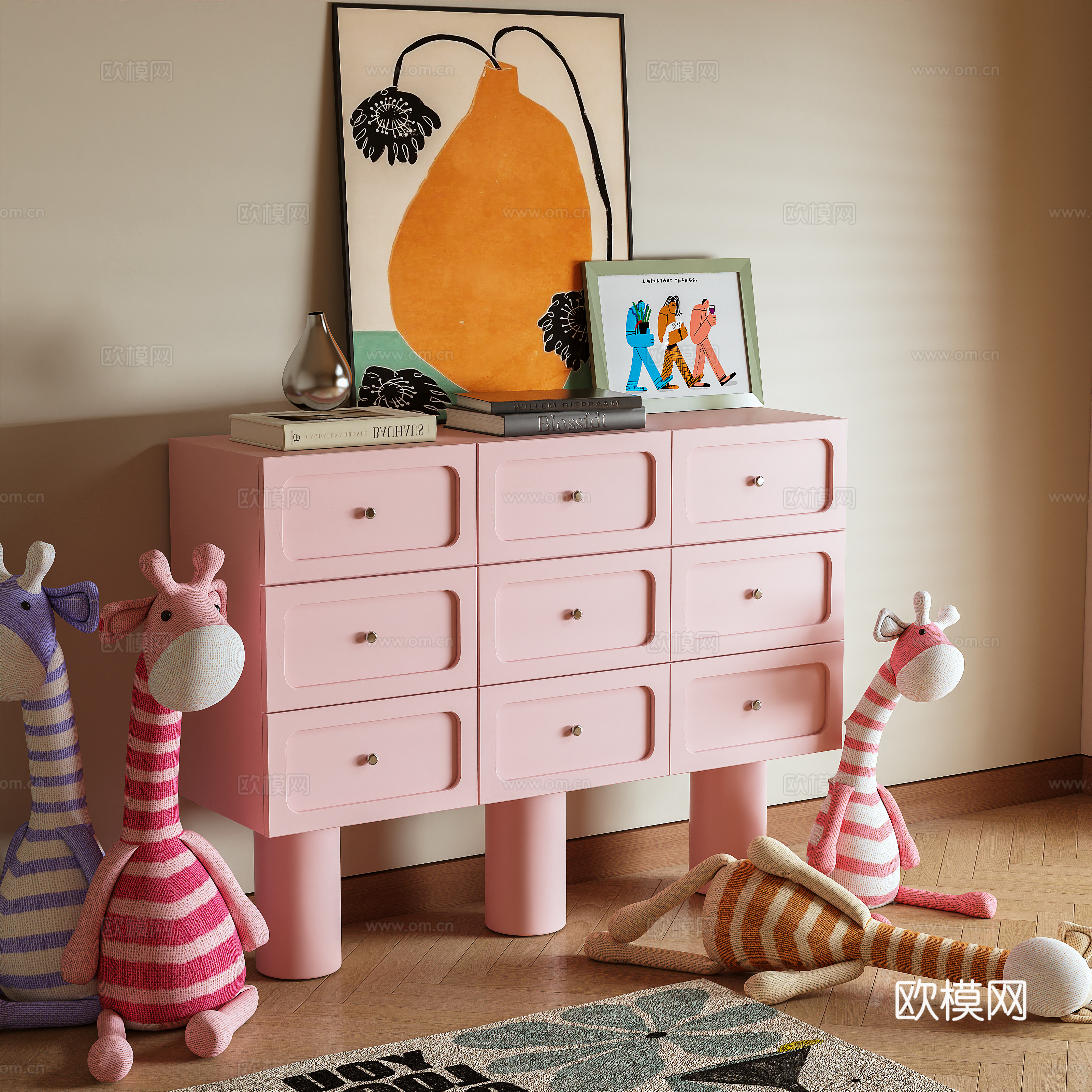 Modern porch cabinet dopamine 3D model