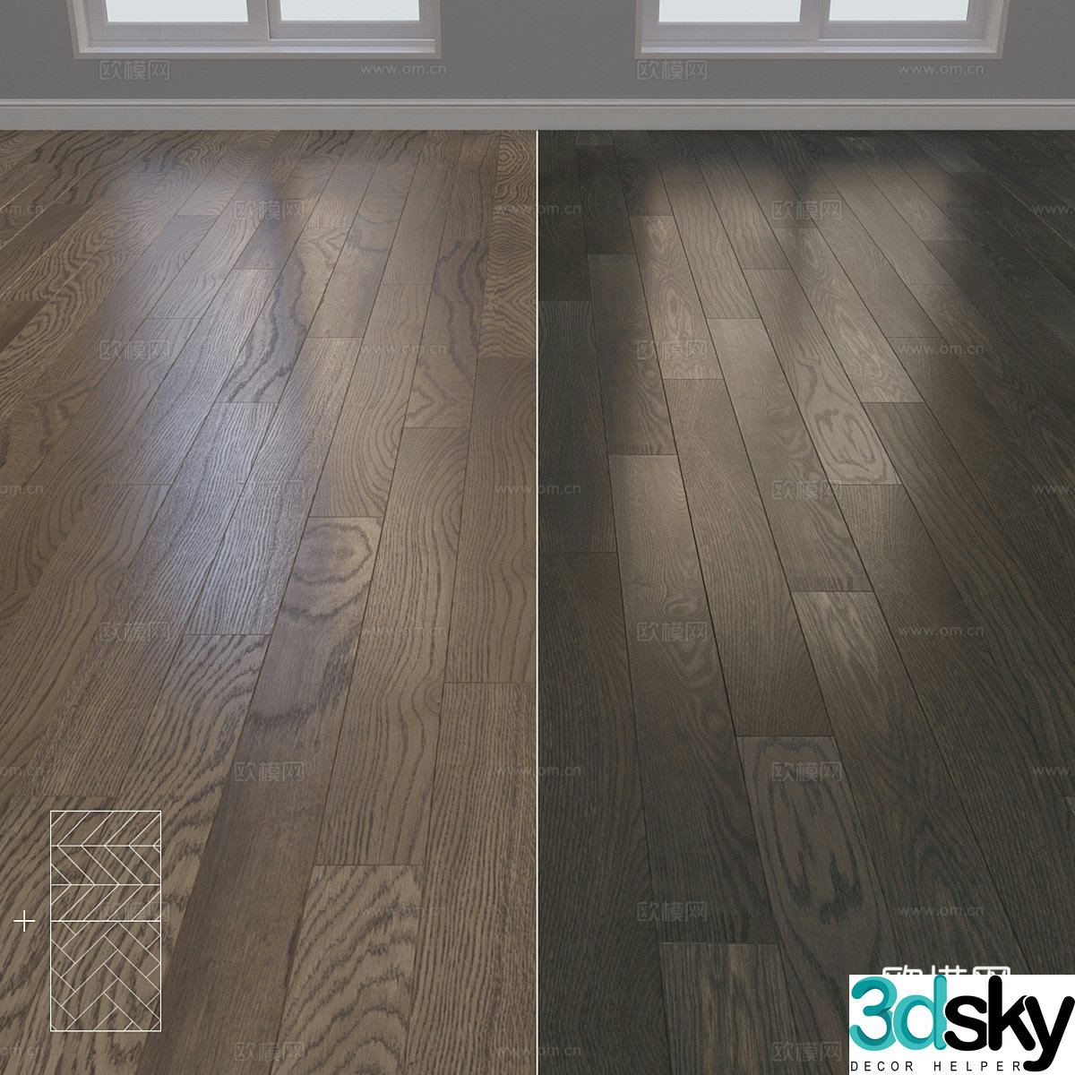 Modern retro floor Modern wood floor Retro wood floor 3d model