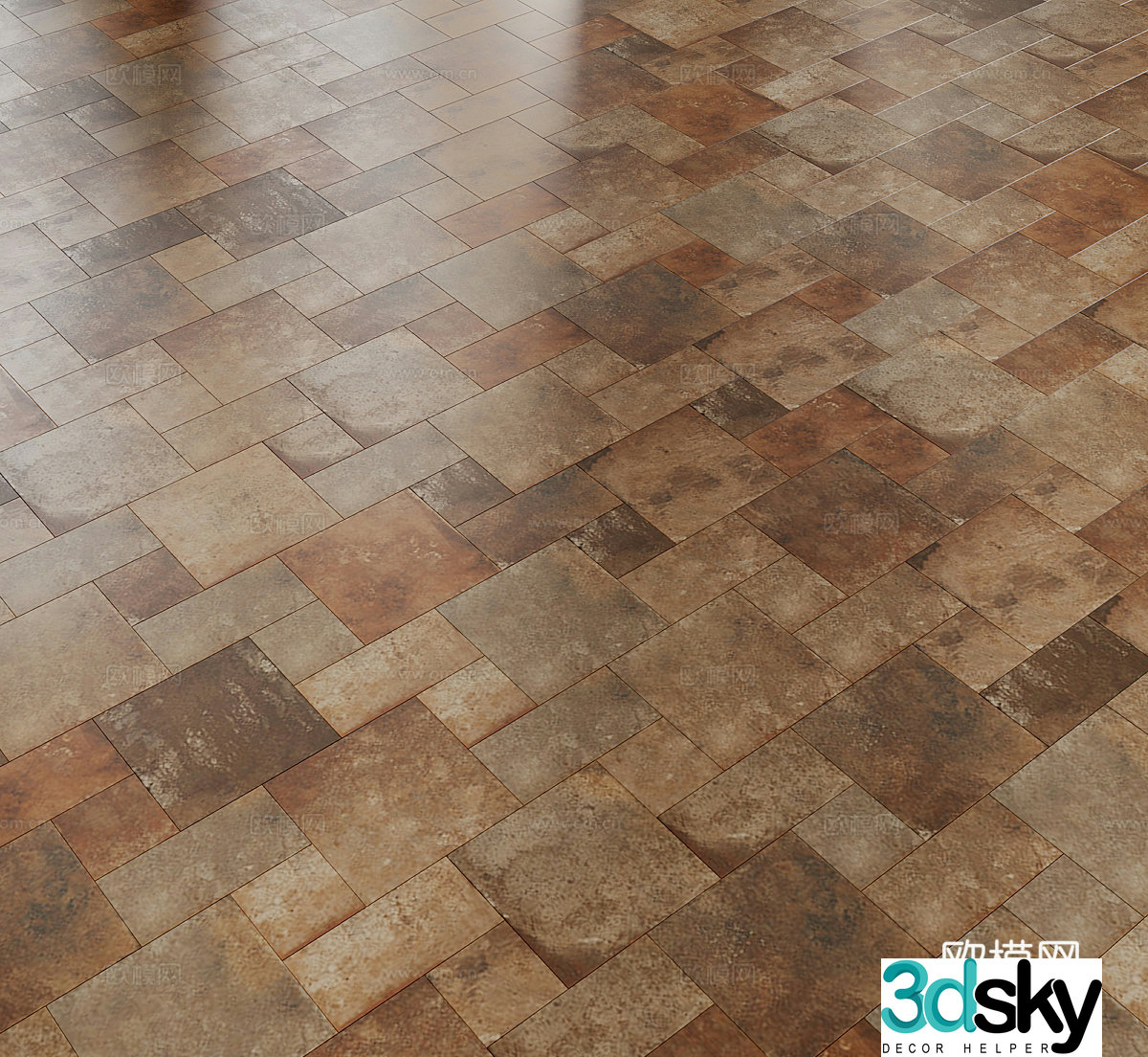 Retro medieval floor tiles Retro floor tiles Antique tiles Medium medieval floor tiles 3d model