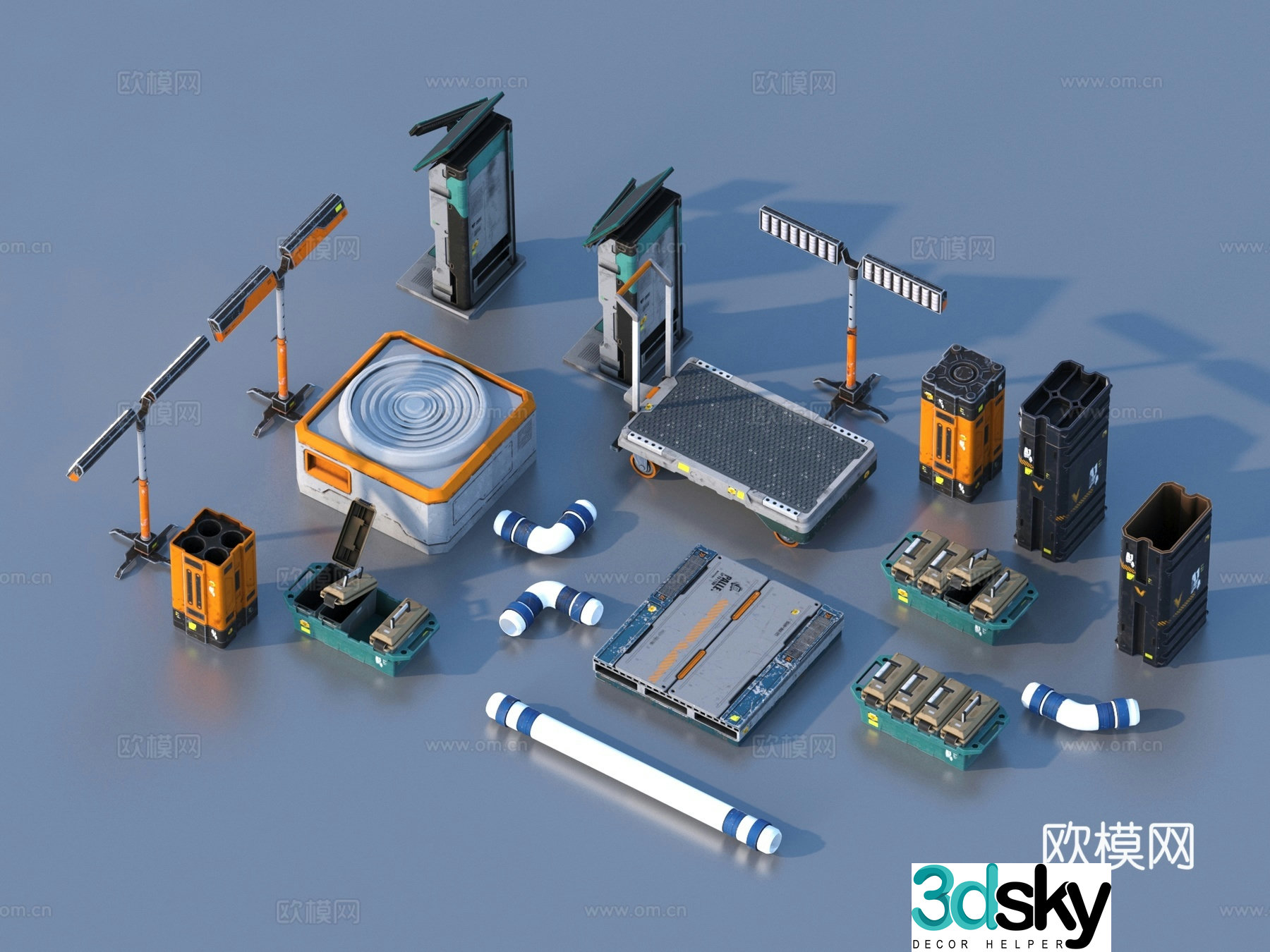 Hardware mechanical parts cabin components 3D model