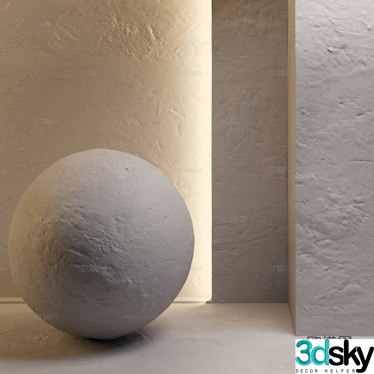 Modern micro cement wall coating 3d model