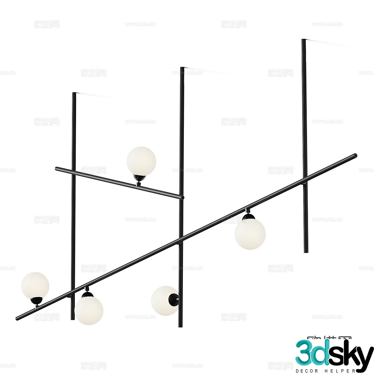 Modern Italian minimalist Fabbian decorative chandelier 3d model