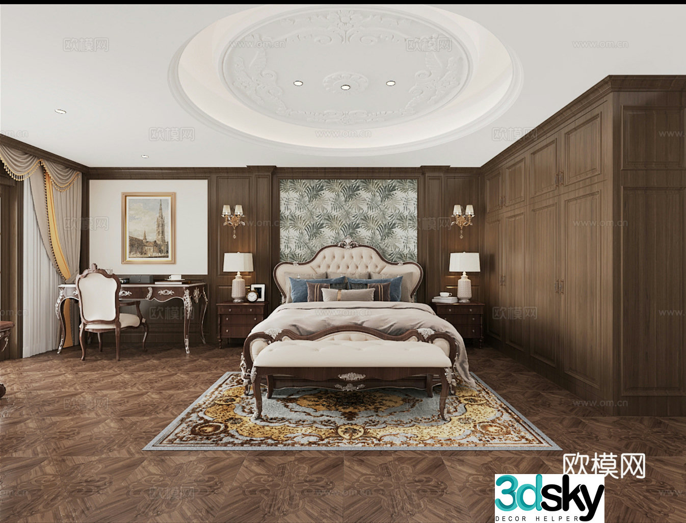 American bedroom 3d model