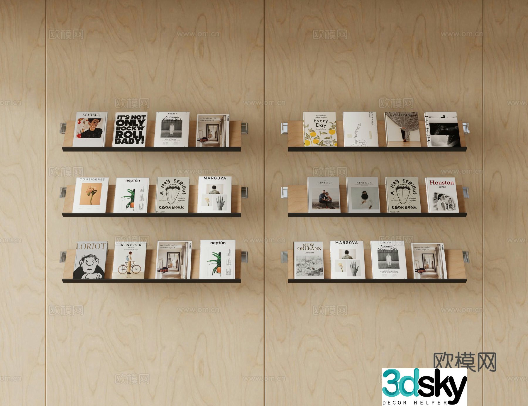 Modern shelf Layer bookshelf 3D model