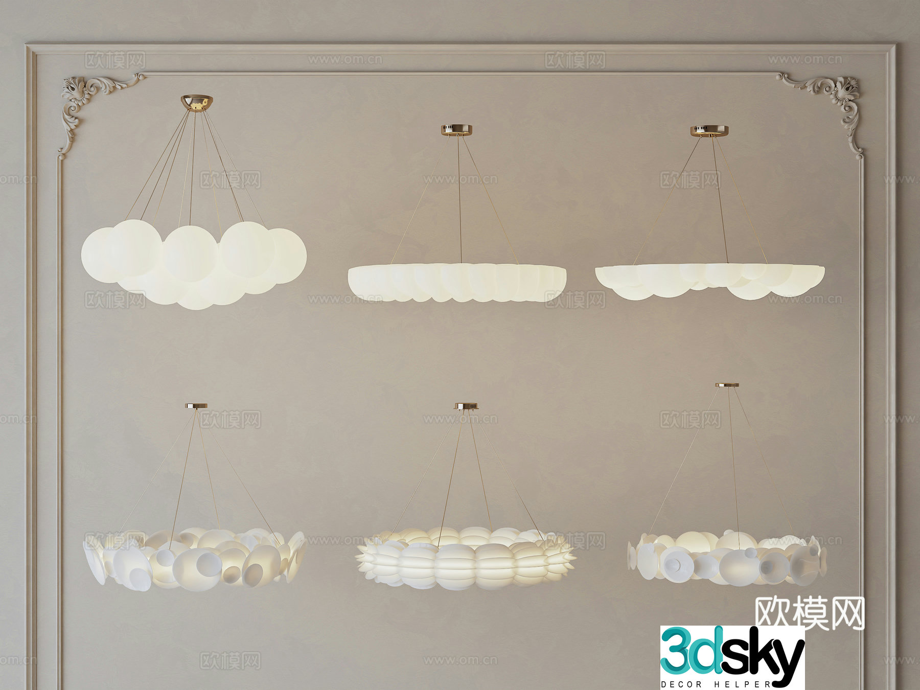 French Cream Chandelier Modern French Cream Chandelier Children’s Room Chandelier Decorative Chandelier 3D Model