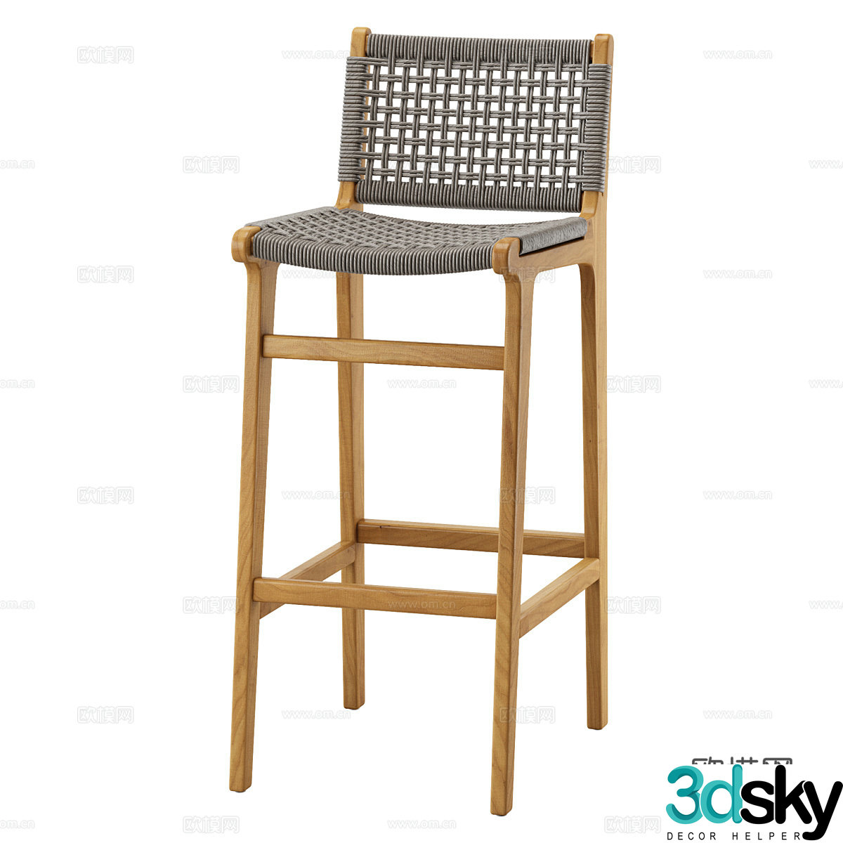Nordic simple bar counter bar stool simple bar stool casual bar stool 3D model