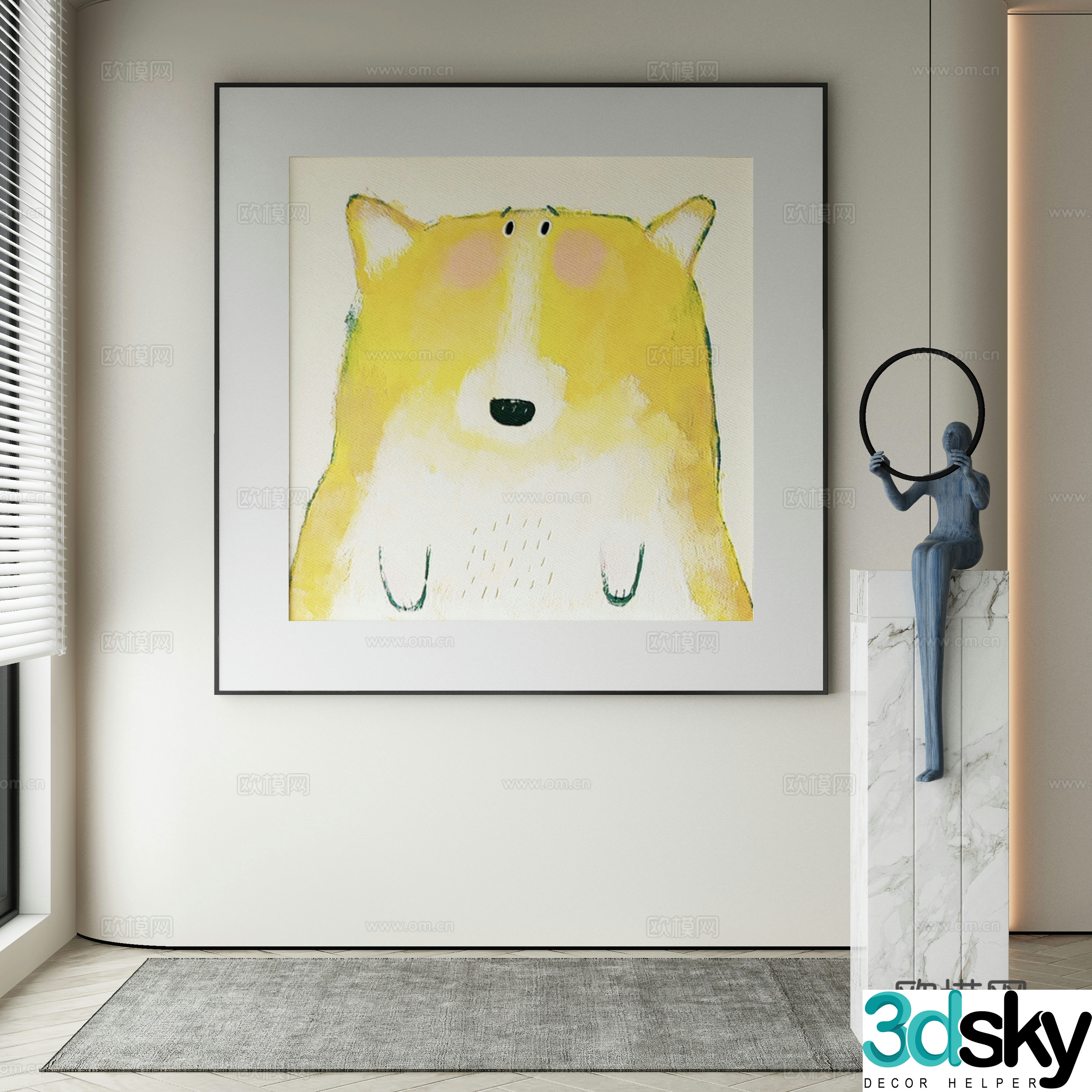 Wasabi hanging painting oil painting 3d model