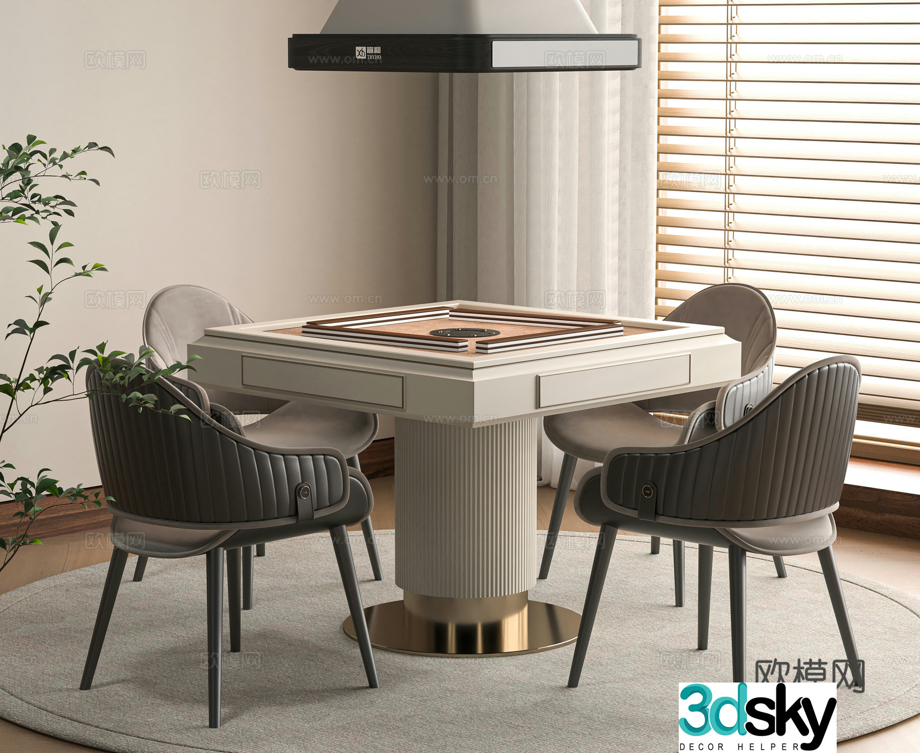 Modern mahjong table 3d model