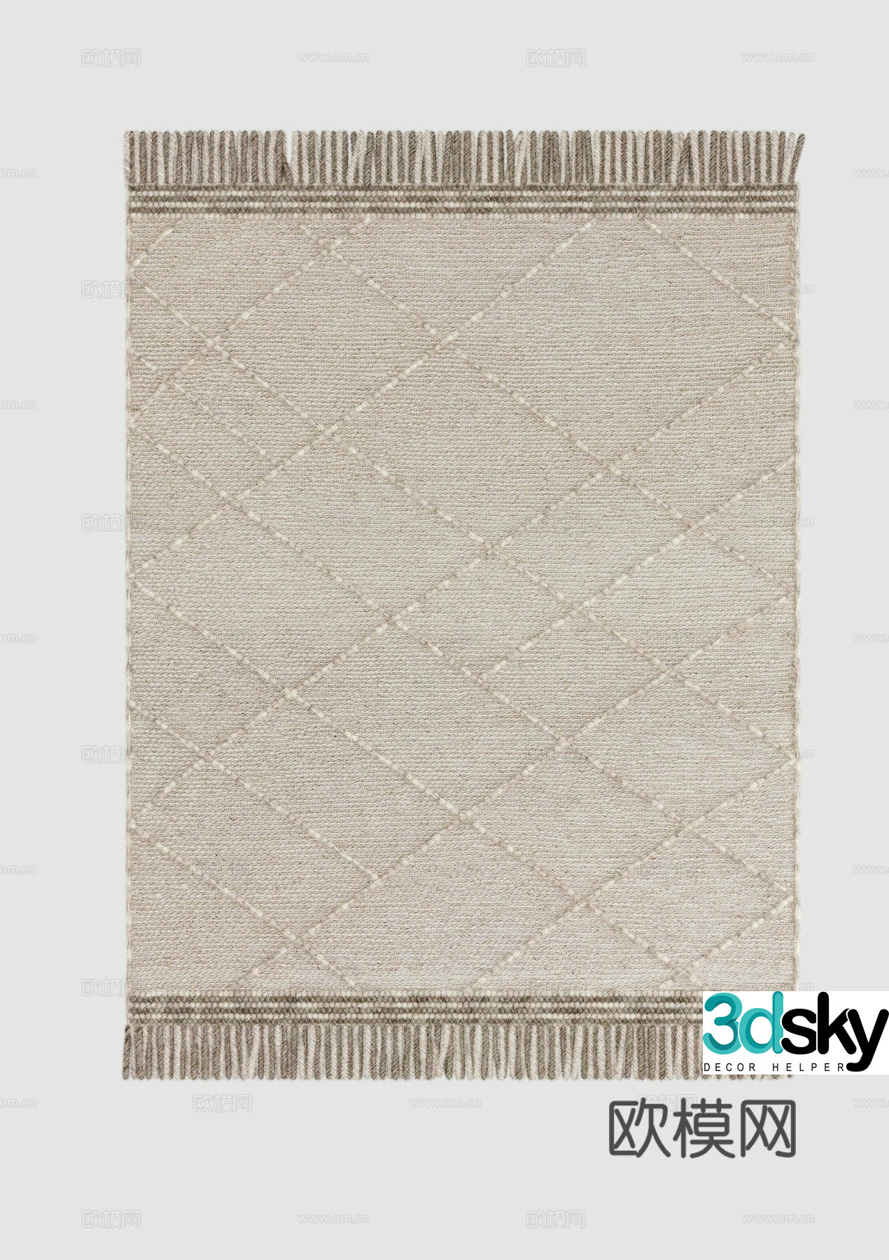 Wabisa vintage carpet simple European carpet 3d model